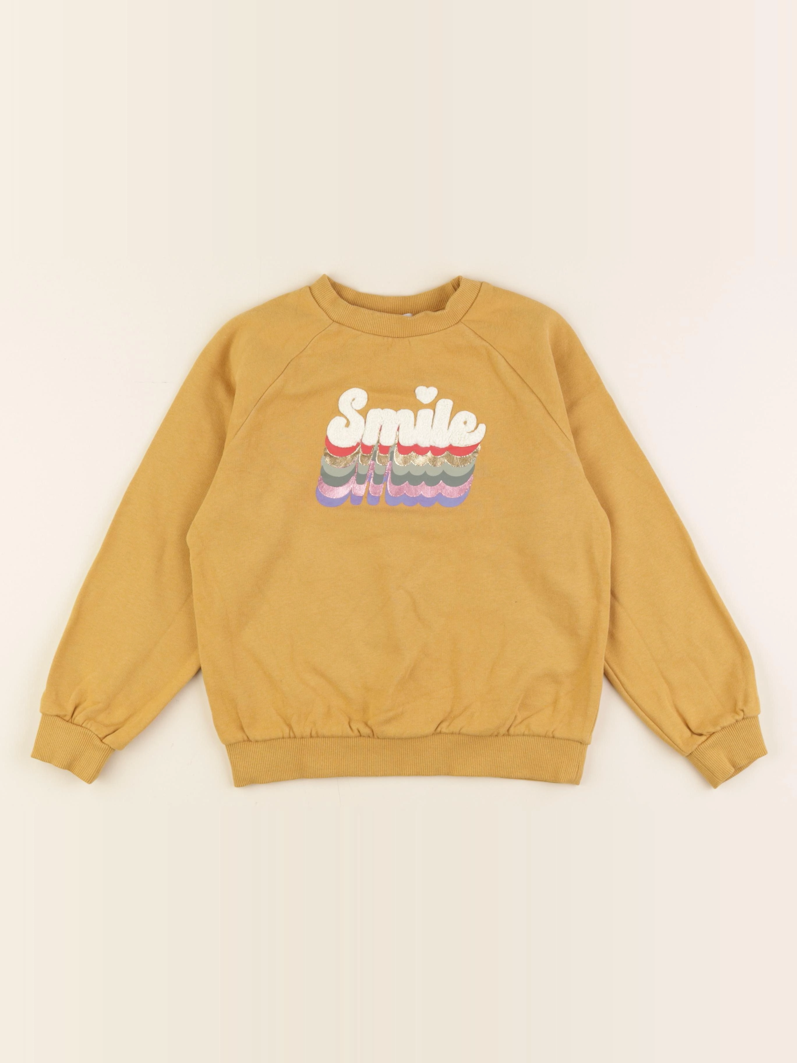 Vertbaudet - sweat jaune - 8 ans