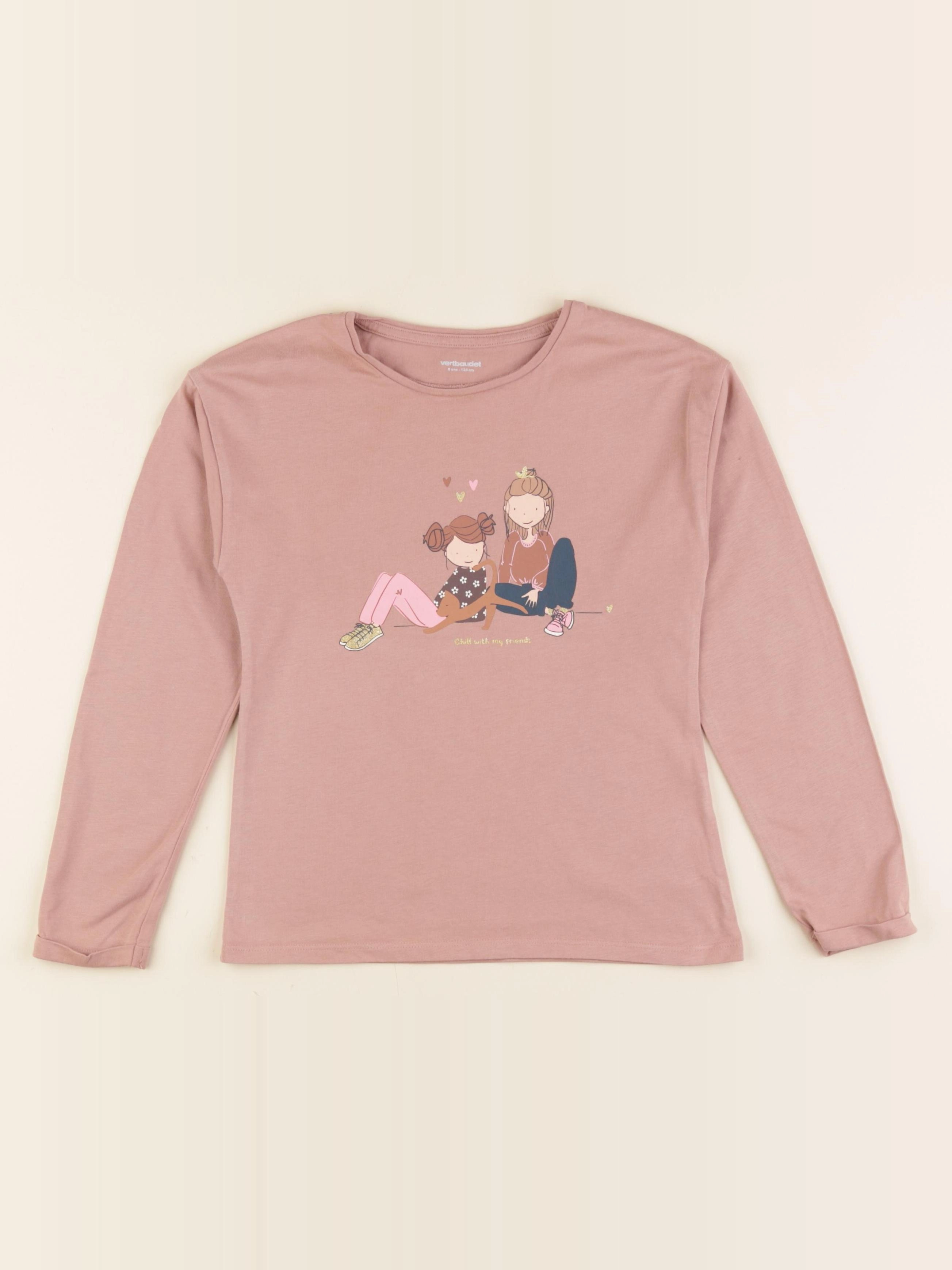 Vertbaudet - tee-shirt rose - 8 ans