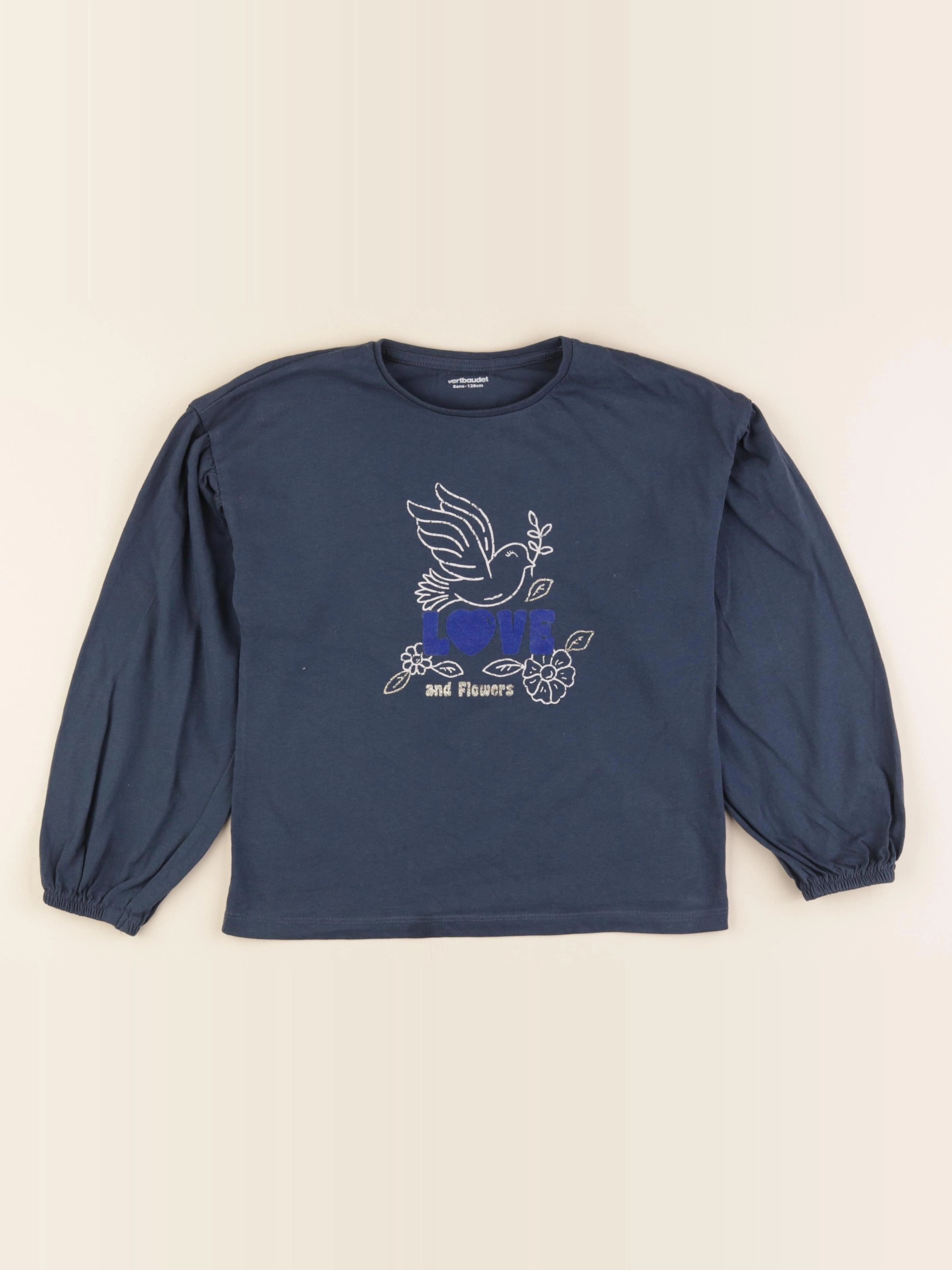 Vertbaudet - tee-shirt bleu - 8 ans