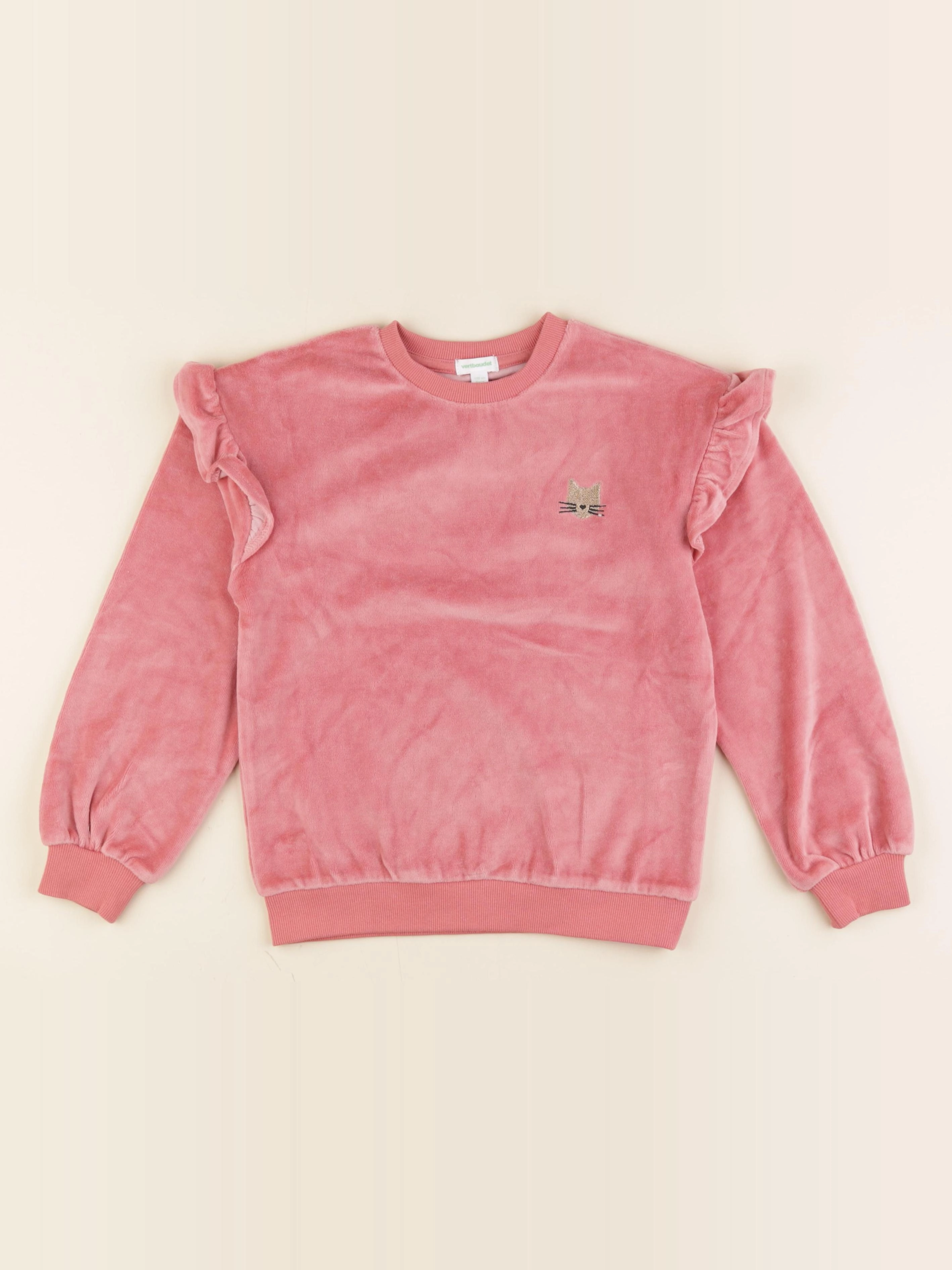 Vertbaudet - sweat éponge rose - 8 ans