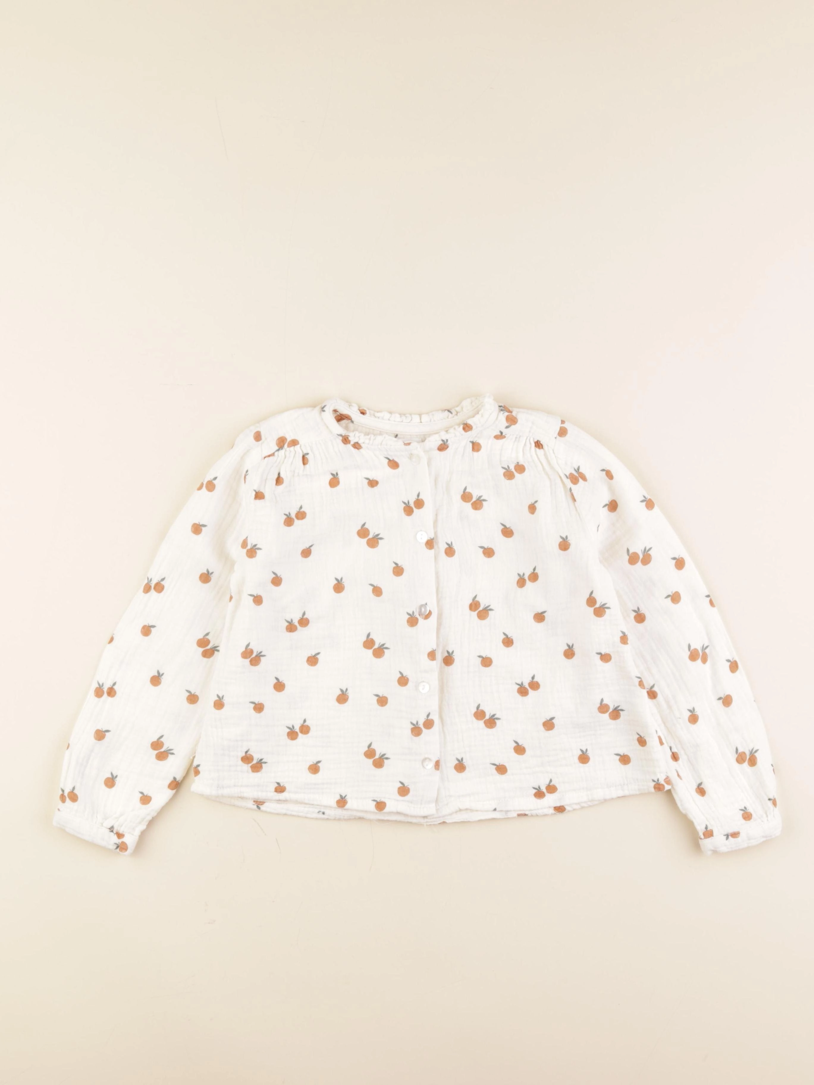 Vertbaudet - blouse beige, orange - 5 ans