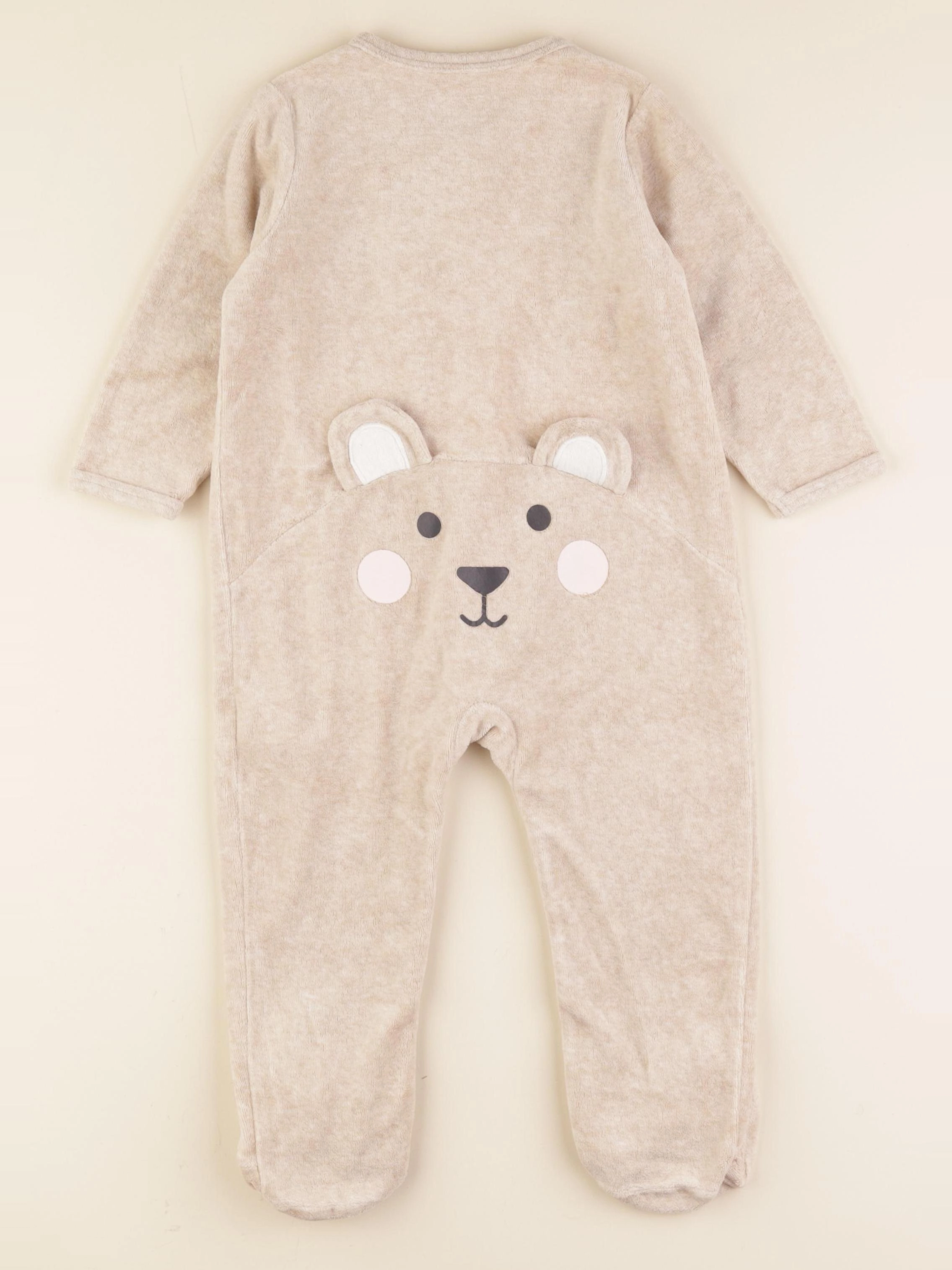 Vertbaudet - pyjama velours beige - 2 ans