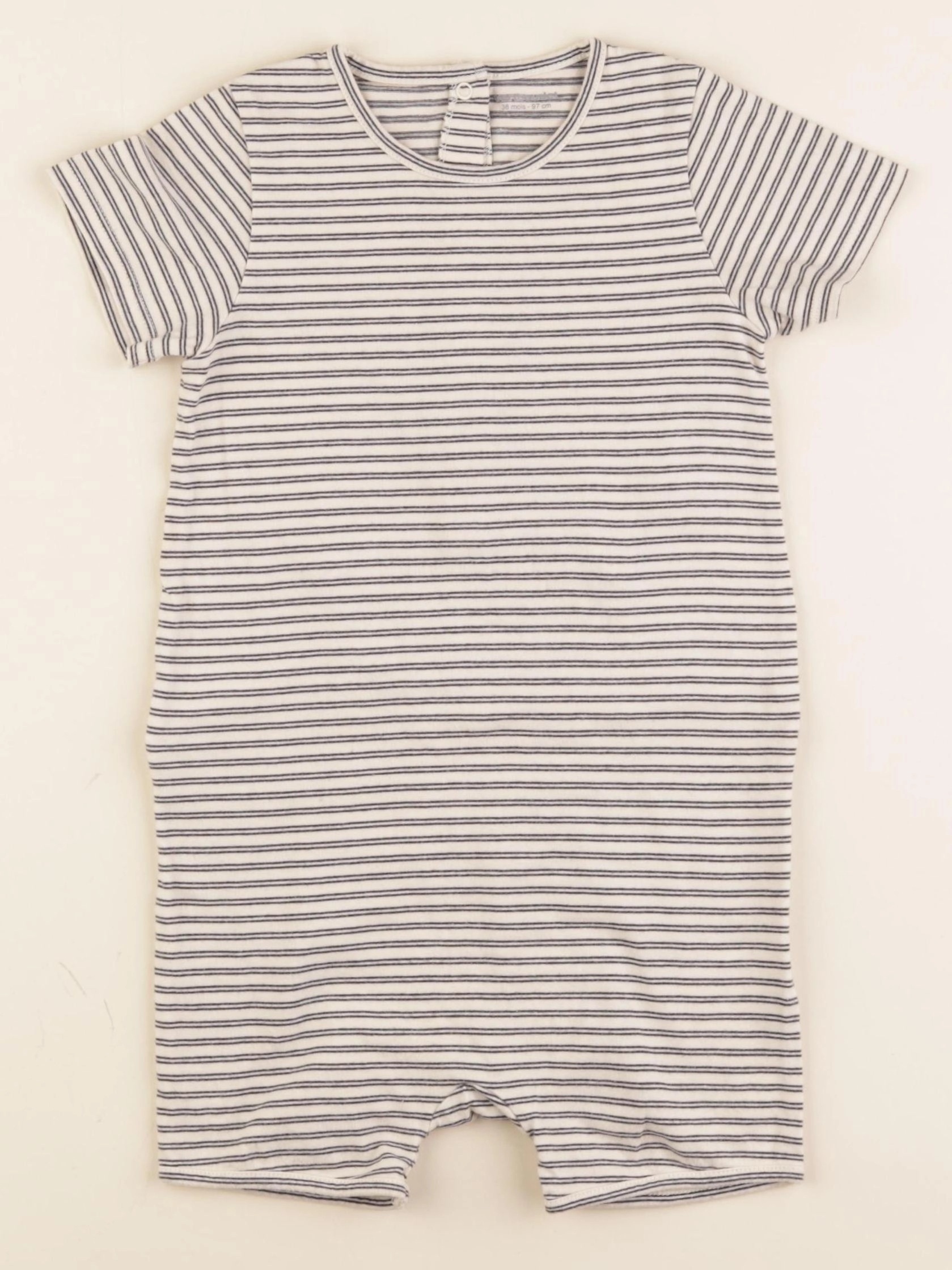 Vertbaudet - pyjama coton beige, noir - 36 mois