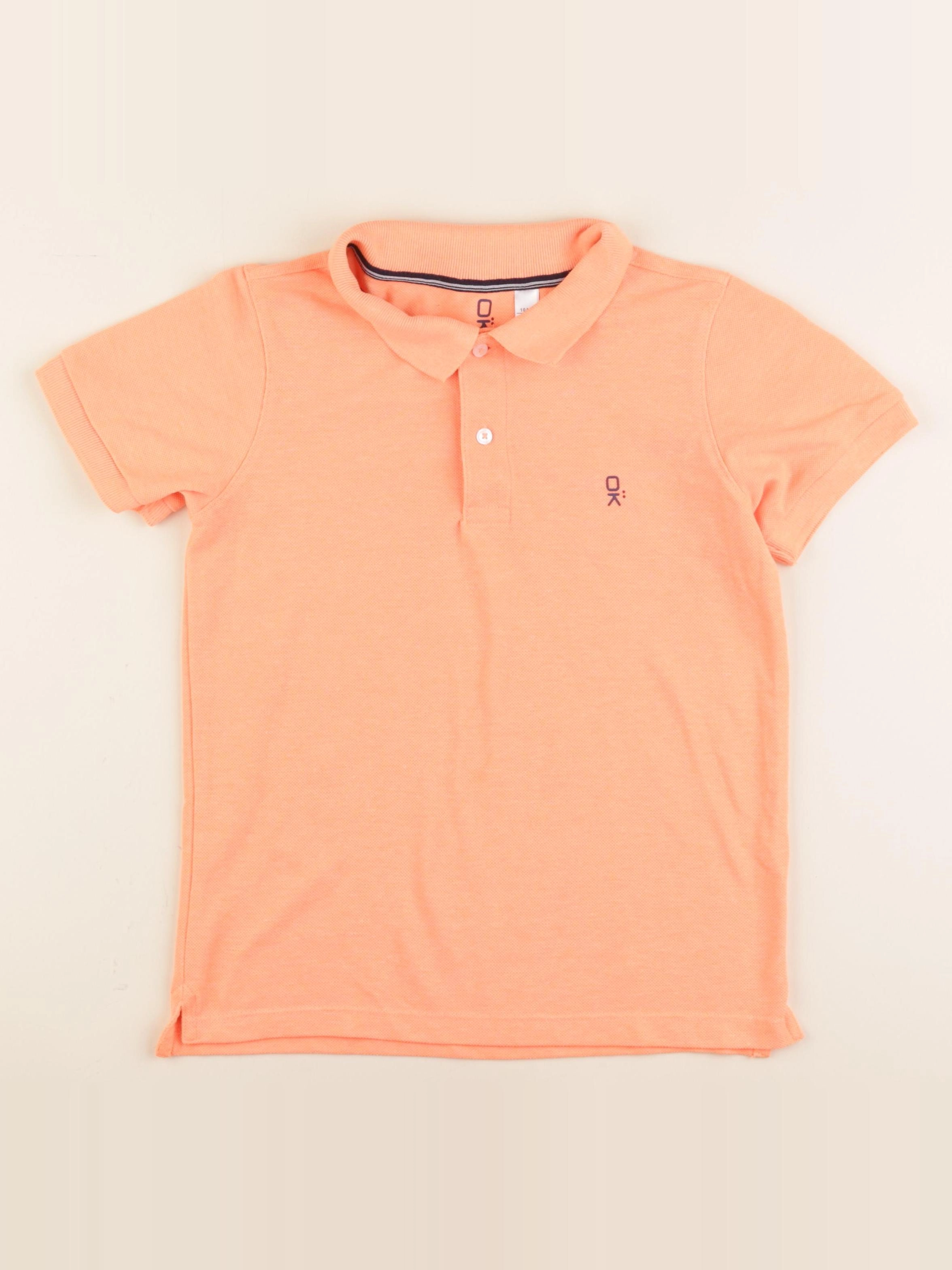 Okaidi - polo orange fluo - 10 ans