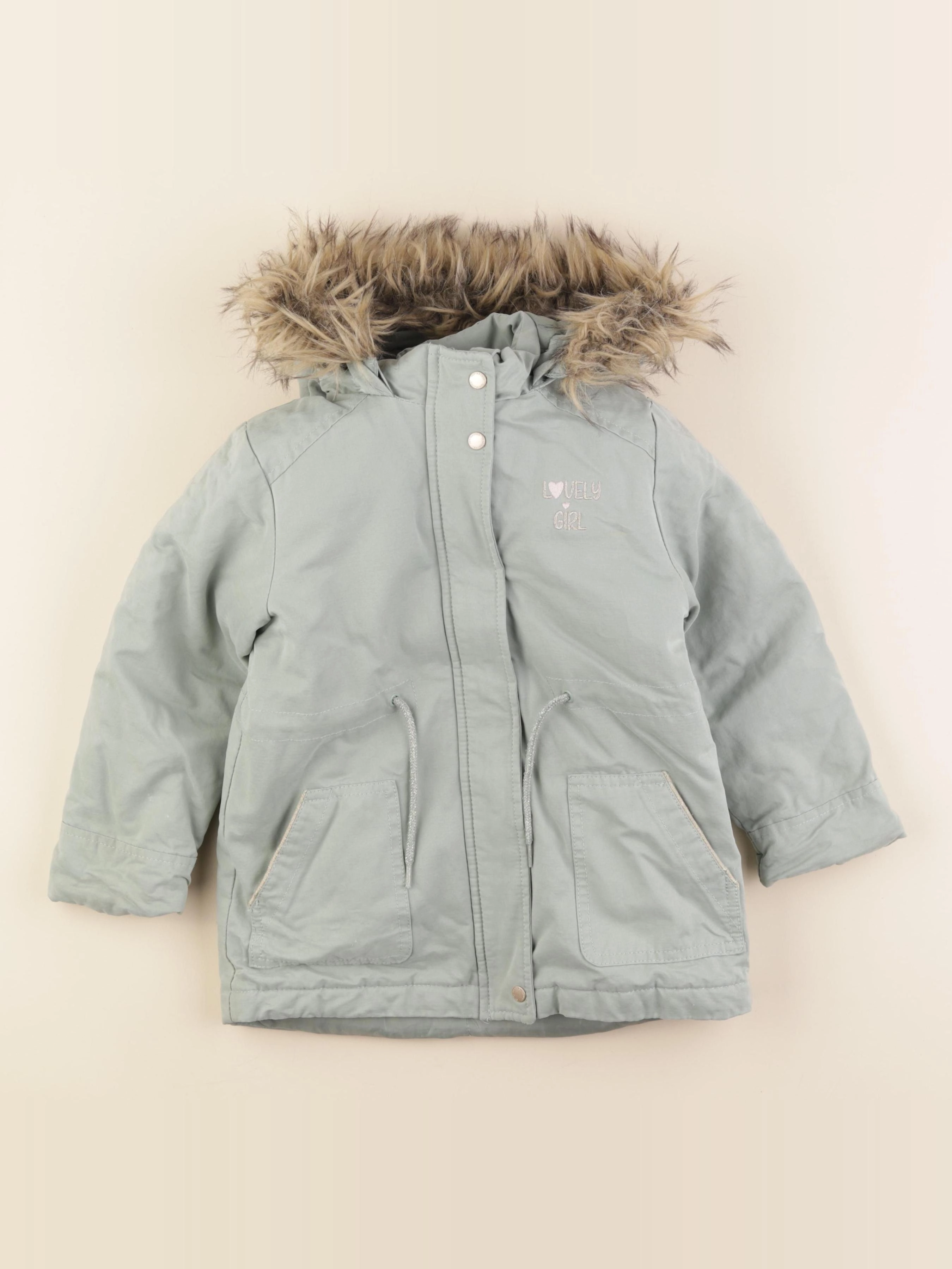 Vertbaudet - manteau doublure amovible vert - 5 ans