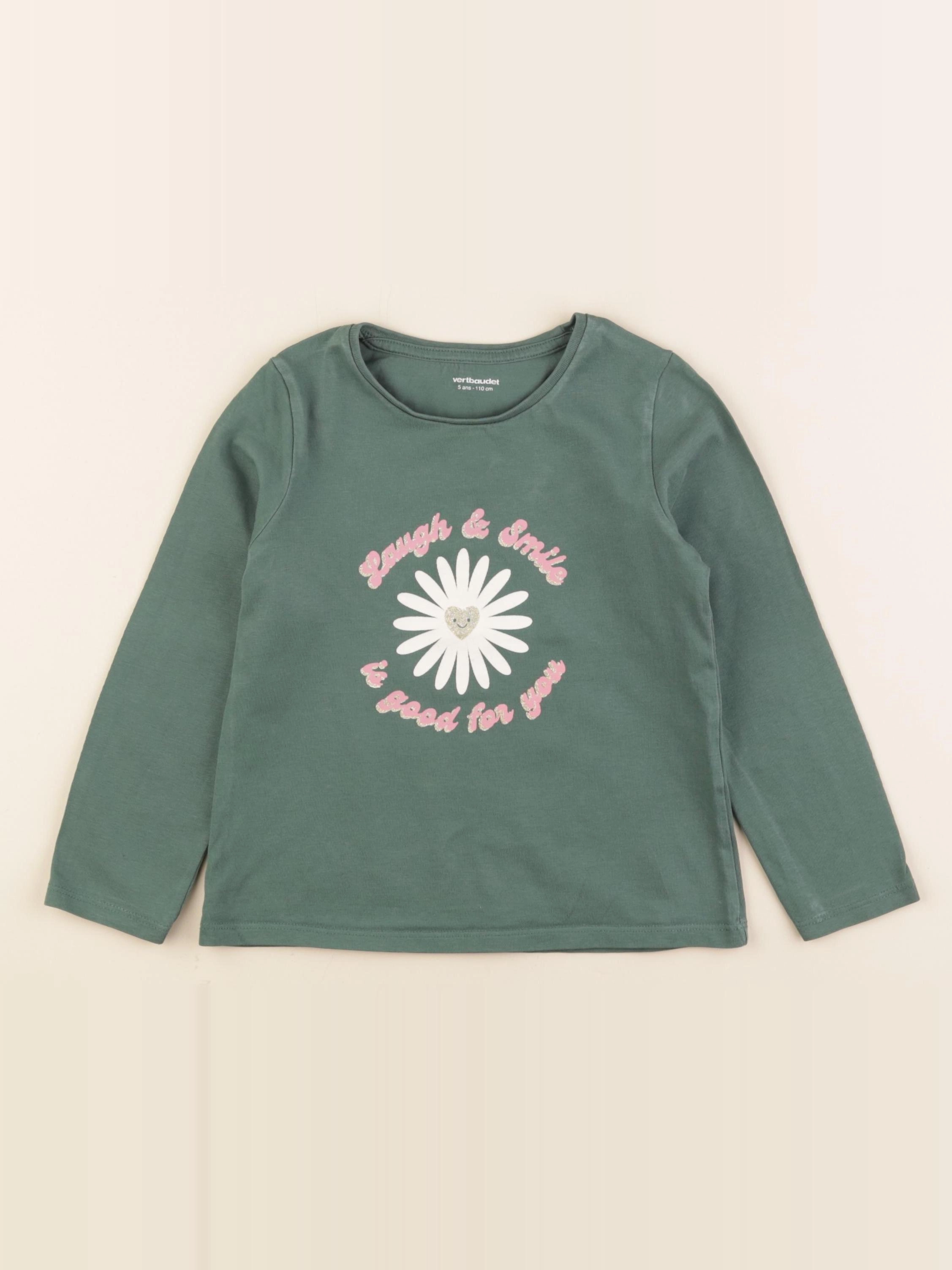 Vertbaudet - tee-shirt vert - 5 ans