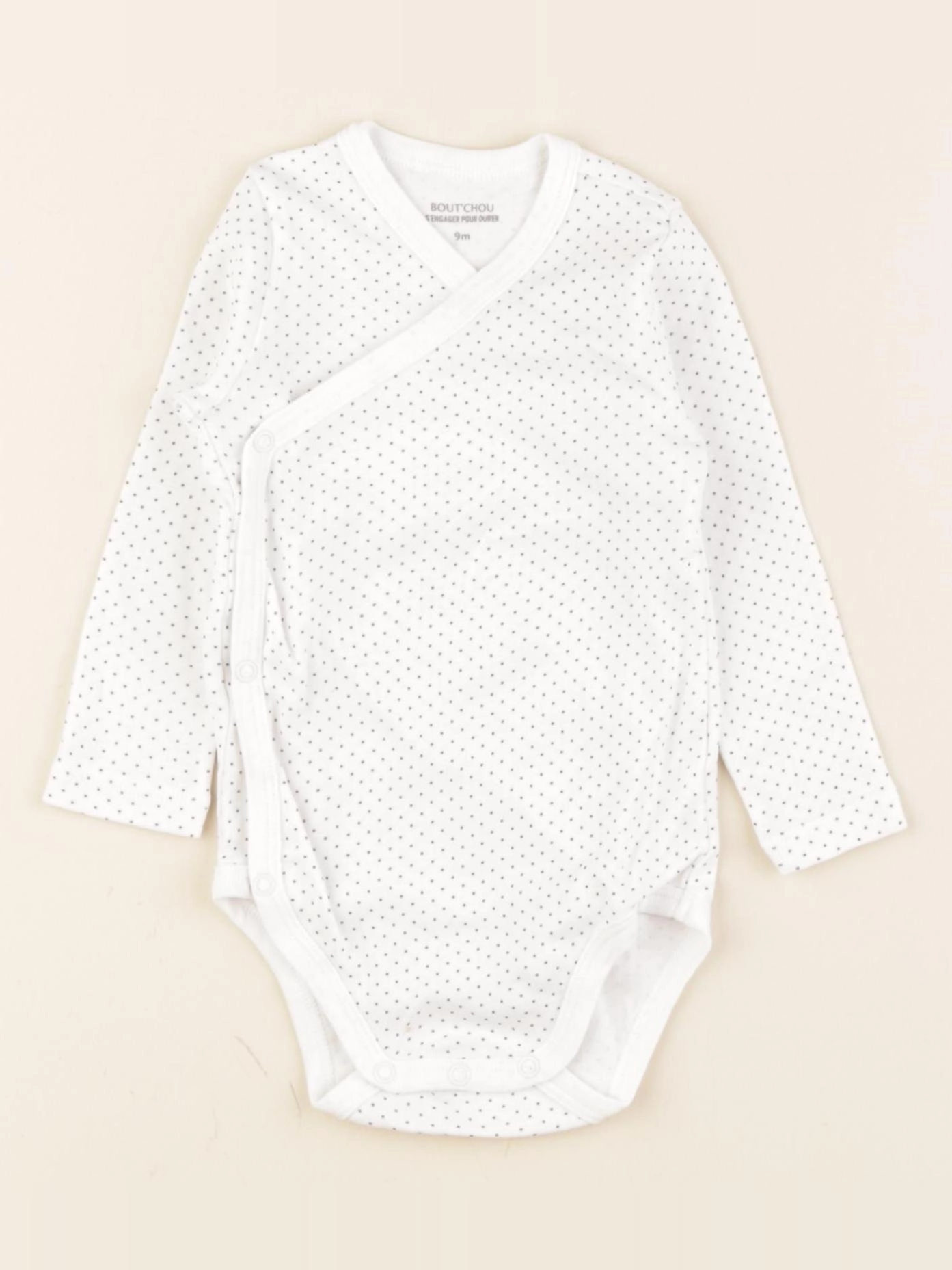 Boutchou - body blanc, noir - 9 mois