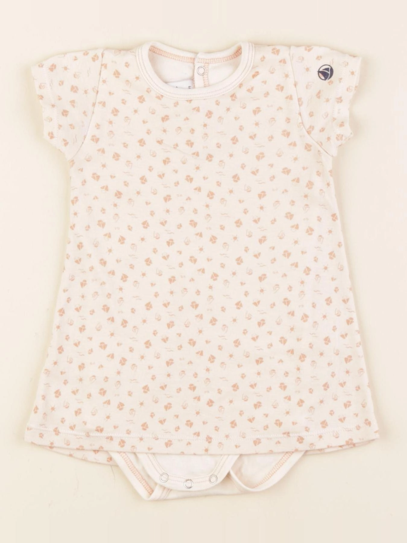 Petit Bateau - body robe orange - 6 mois