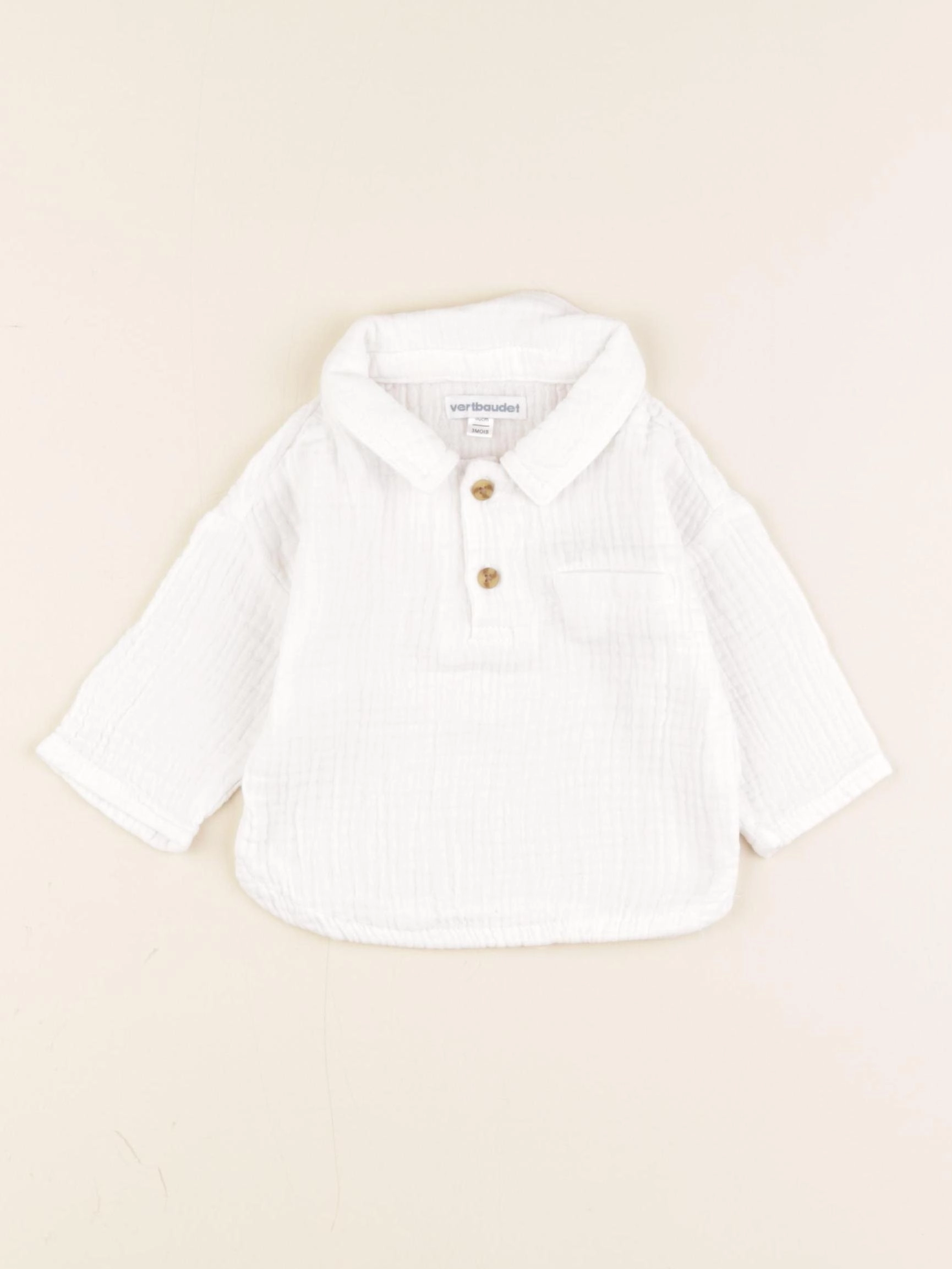 Vertbaudet - chemise blanc - 3 mois