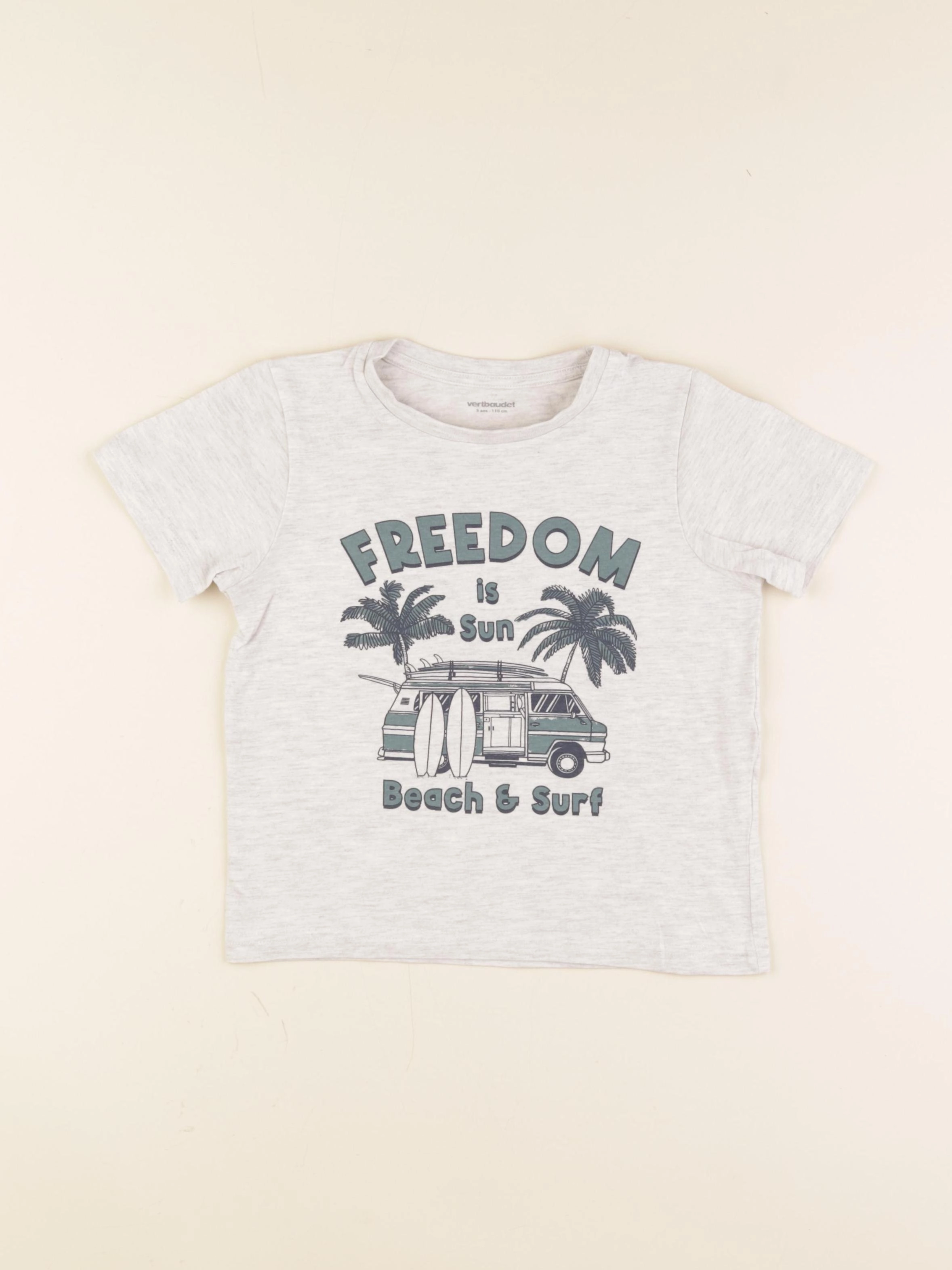 Vertbaudet - tee-shirt gris - 5 ans