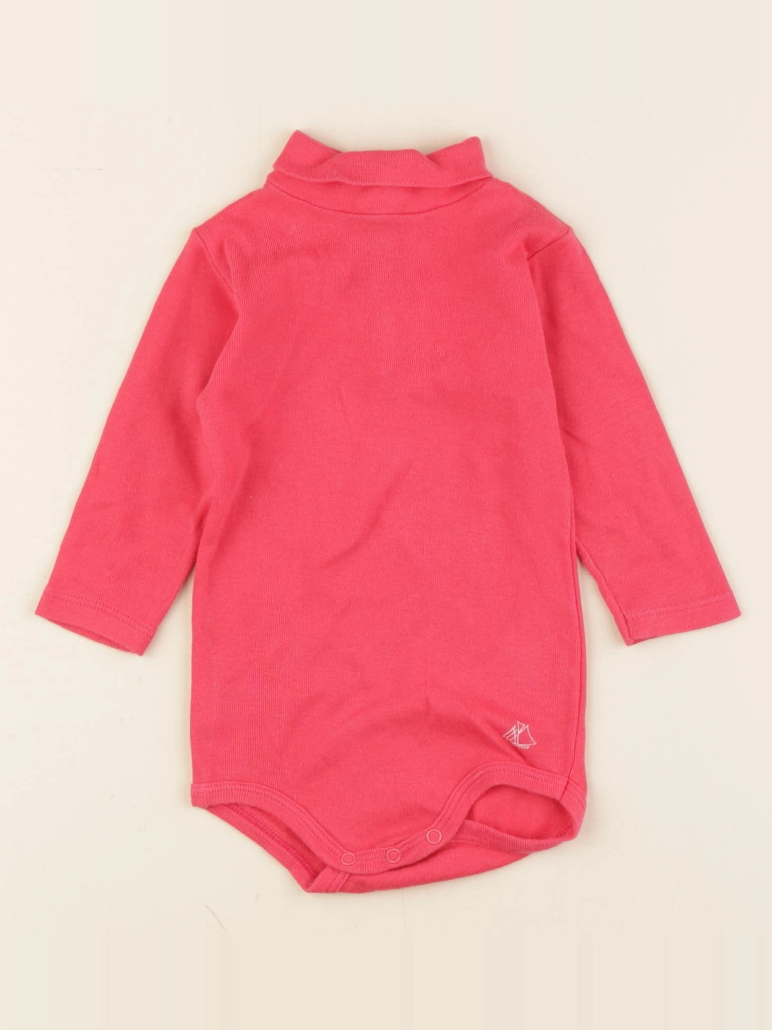 Petit Bateau - body à col rose - 6 mois