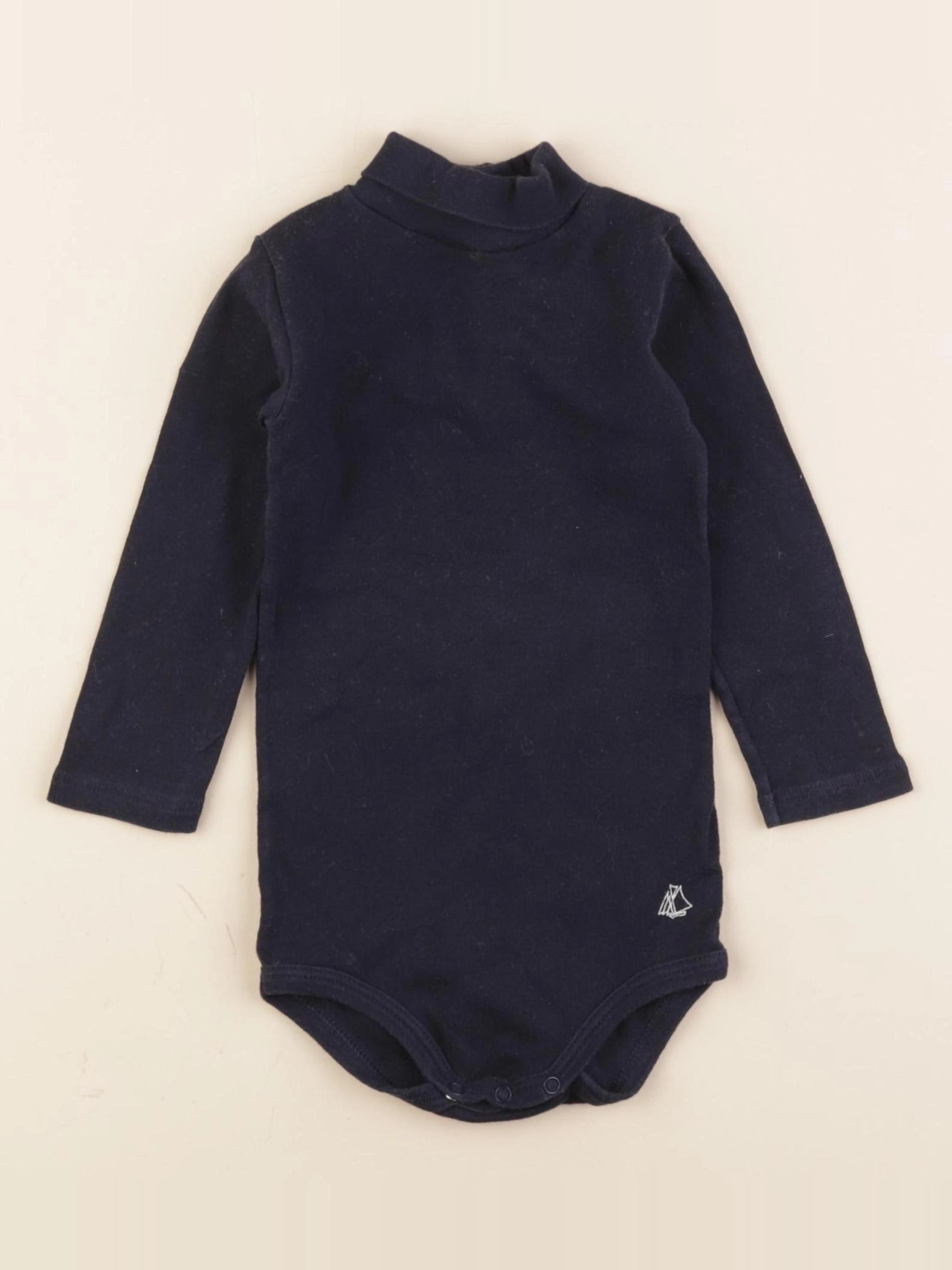 Petit Bateau - body à col bleu - 12 mois