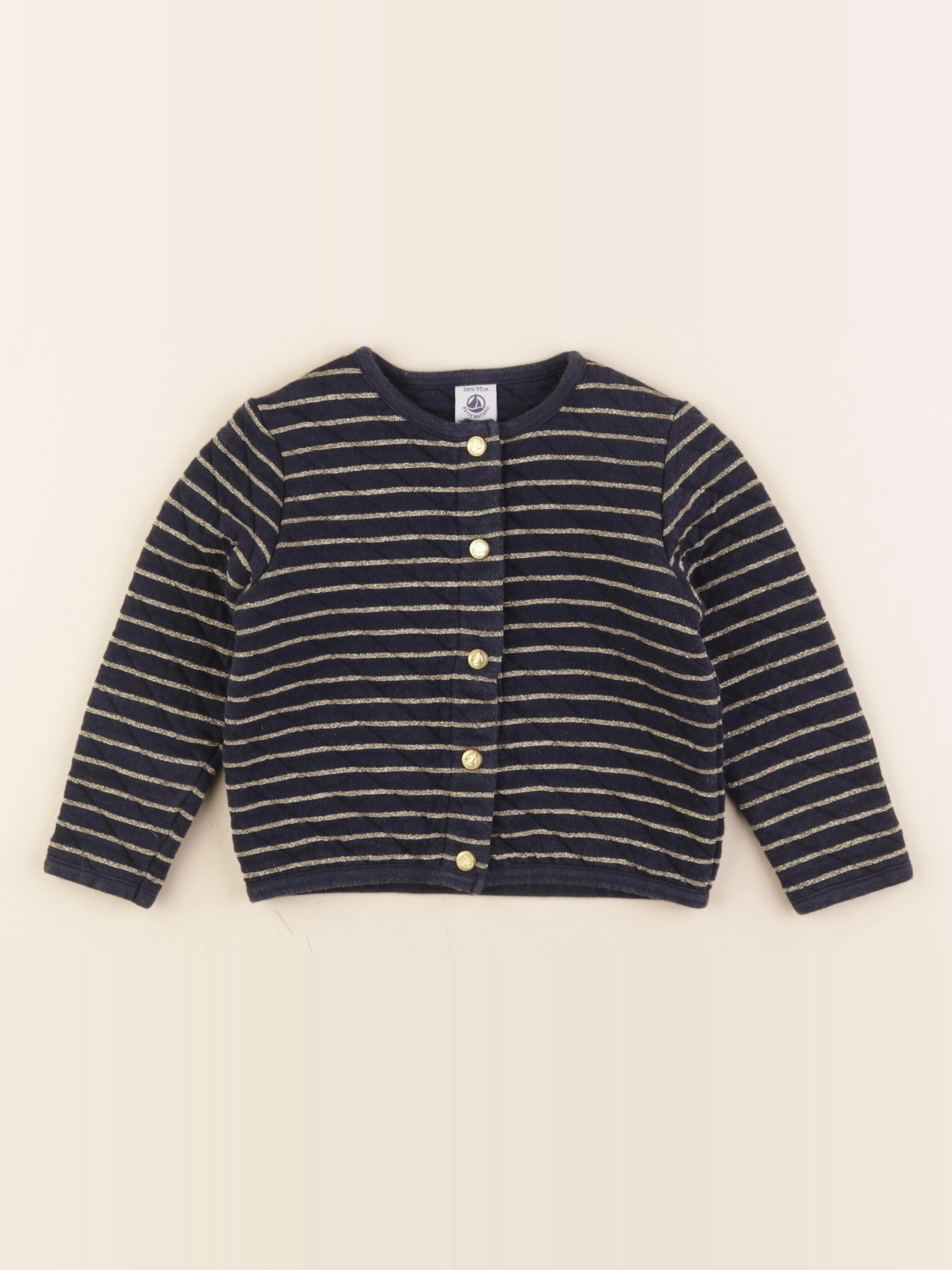 Petit Bateau - sweat bleu, or - 3 ans
