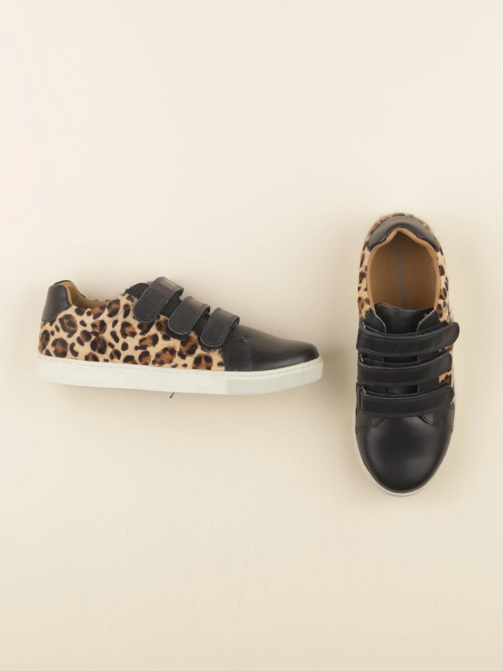 Vertbaudet - tennis à scratch/ lacets noir, marron - pointure 36