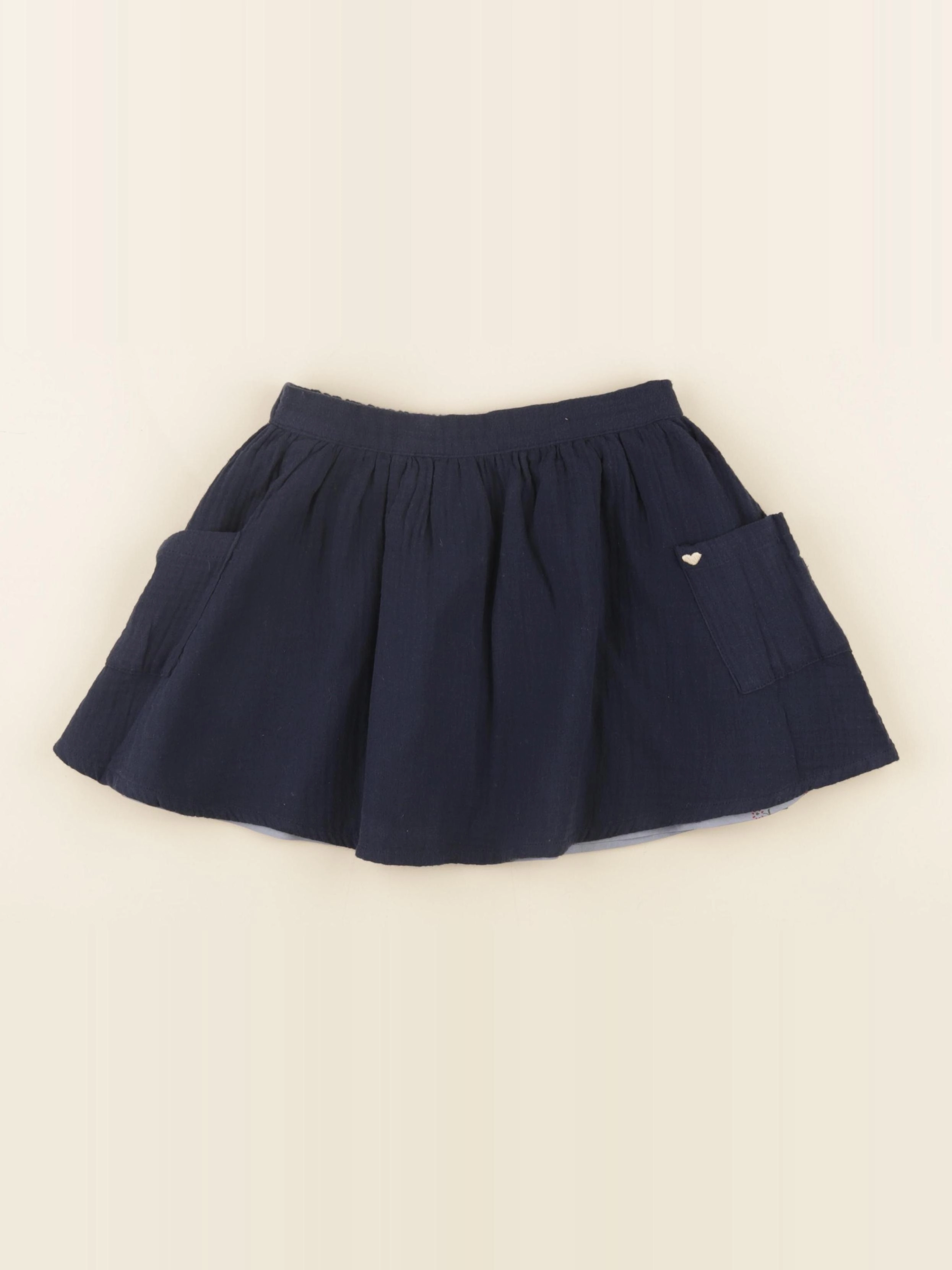 Vertbaudet - jupe réversible bleu, or - 8 ans