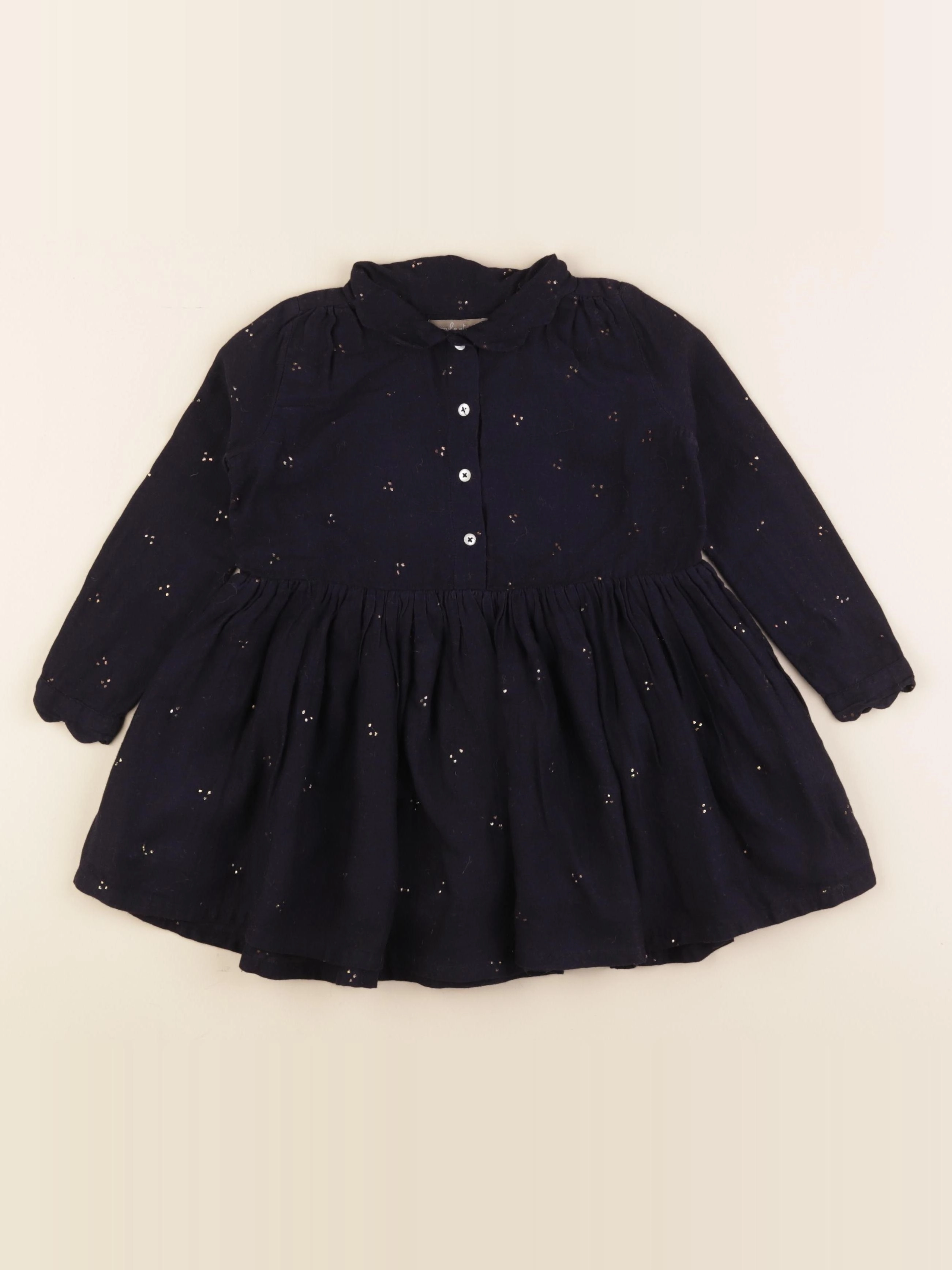 Emile et Ida - robe bleu, or - 2 ans