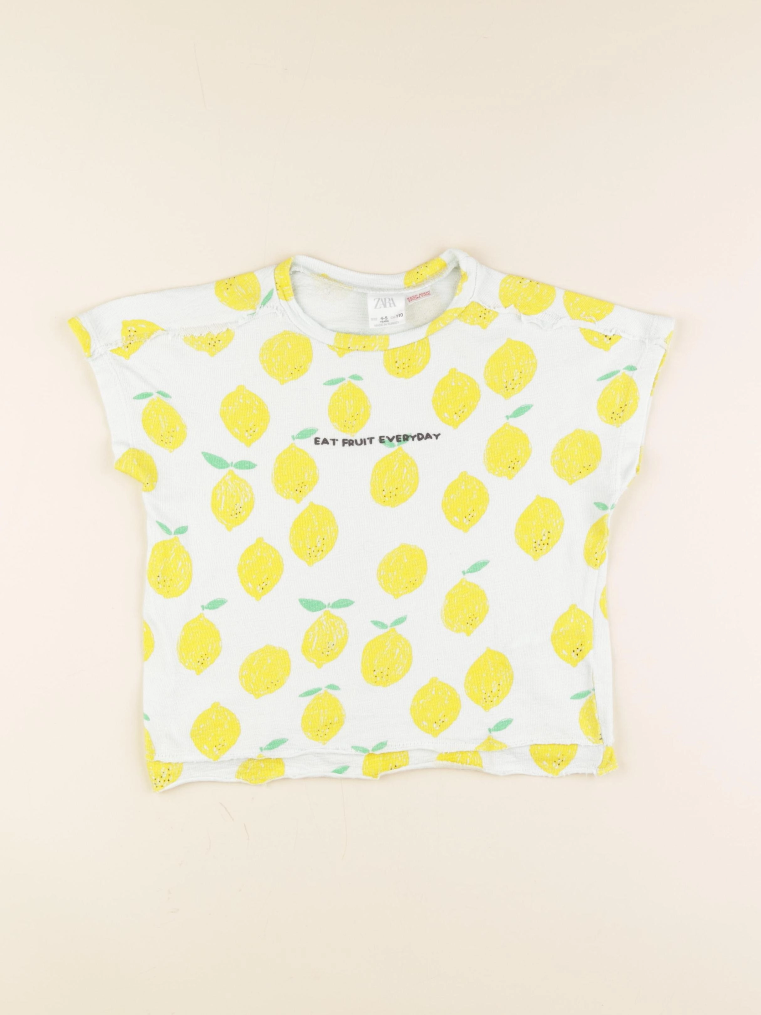 Zara - tee-shirt jaune, vert - 4/5 ans