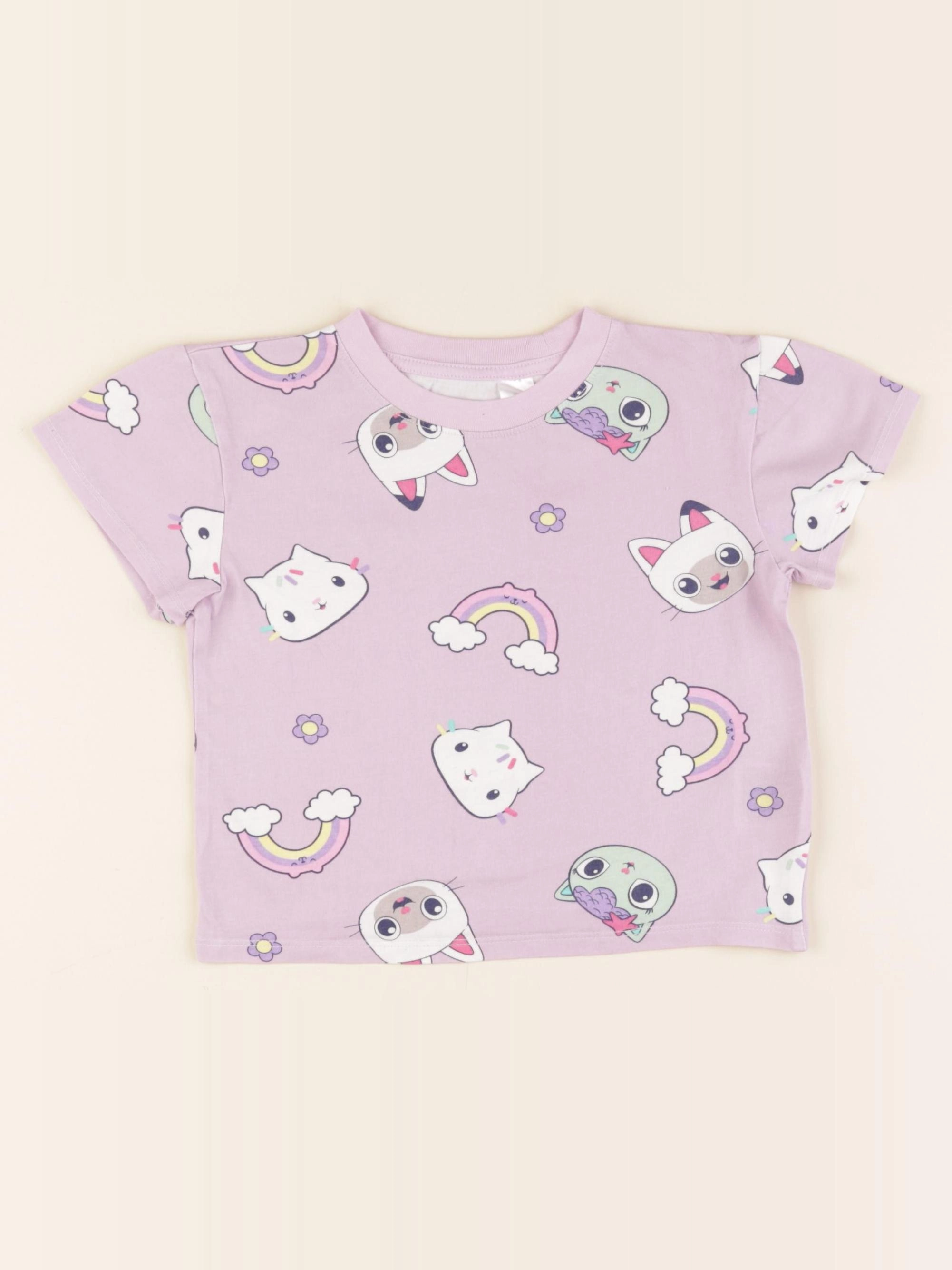 H&M - tee-shirt violet - 3/4 ans