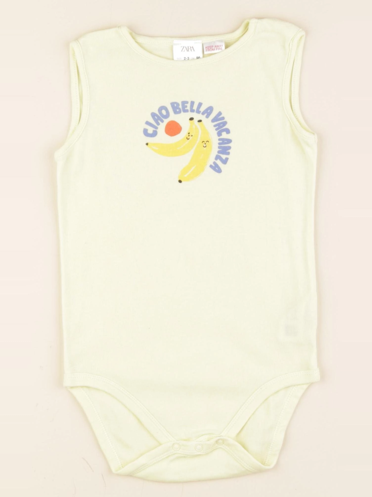 Zara - body jaune - 2/3 ans