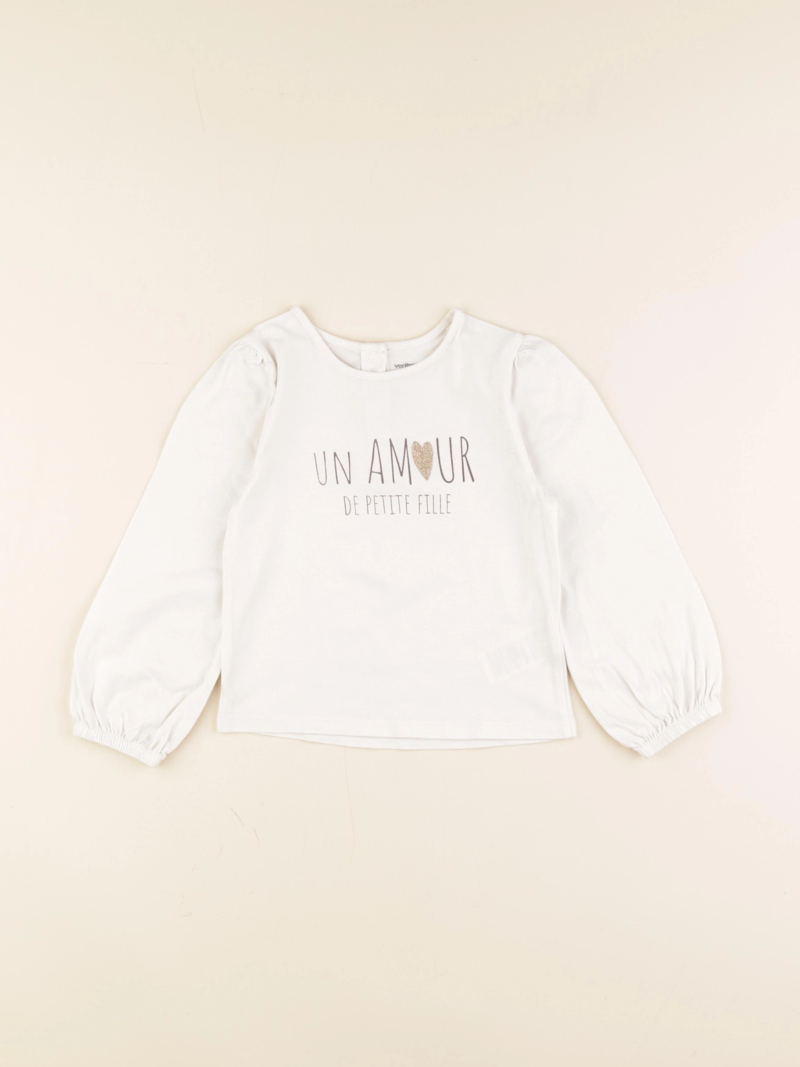 Vertbaudet - tee-shirt blanc - 36 mois