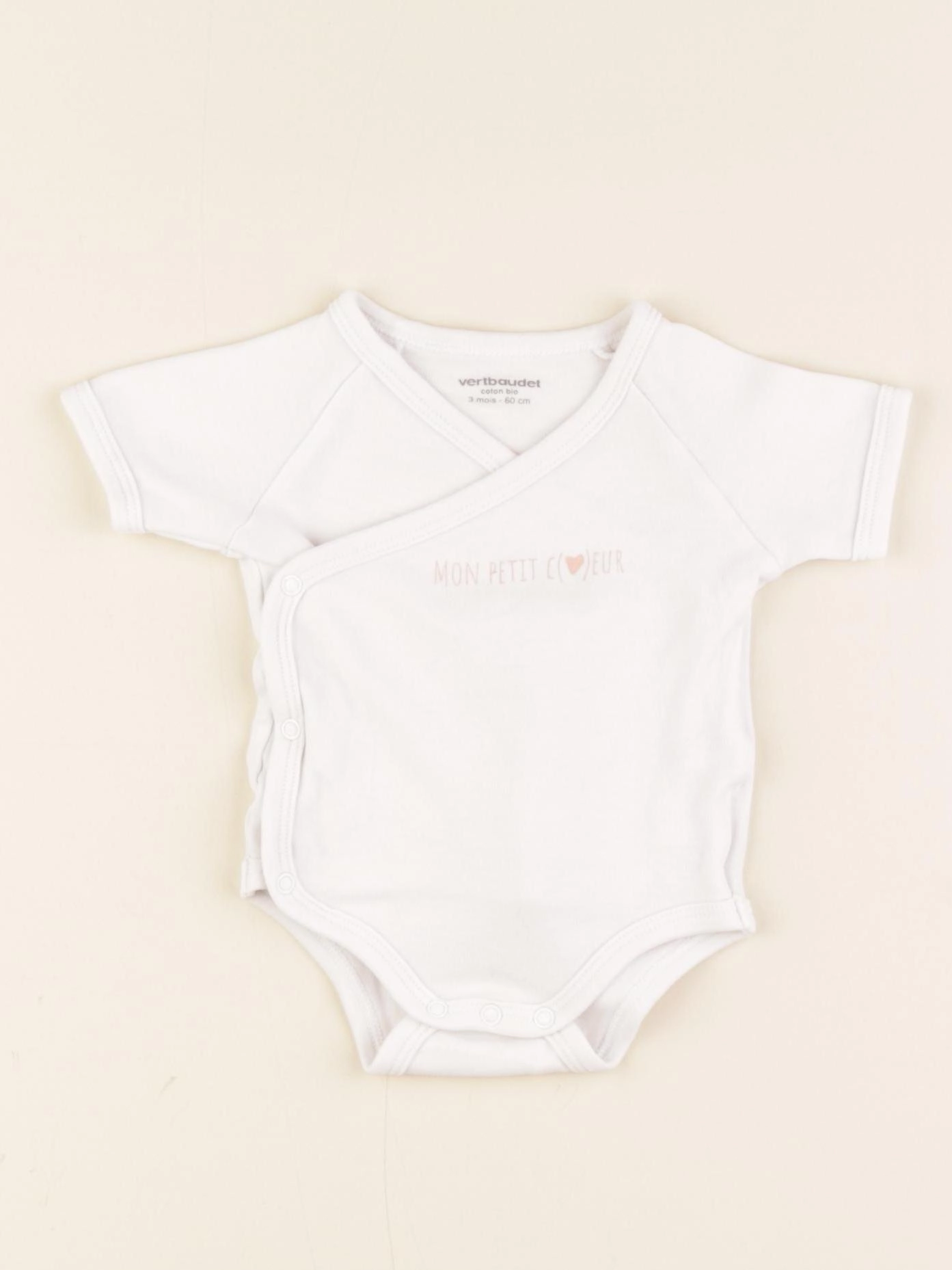 Vertbaudet - body blanc - 3 mois