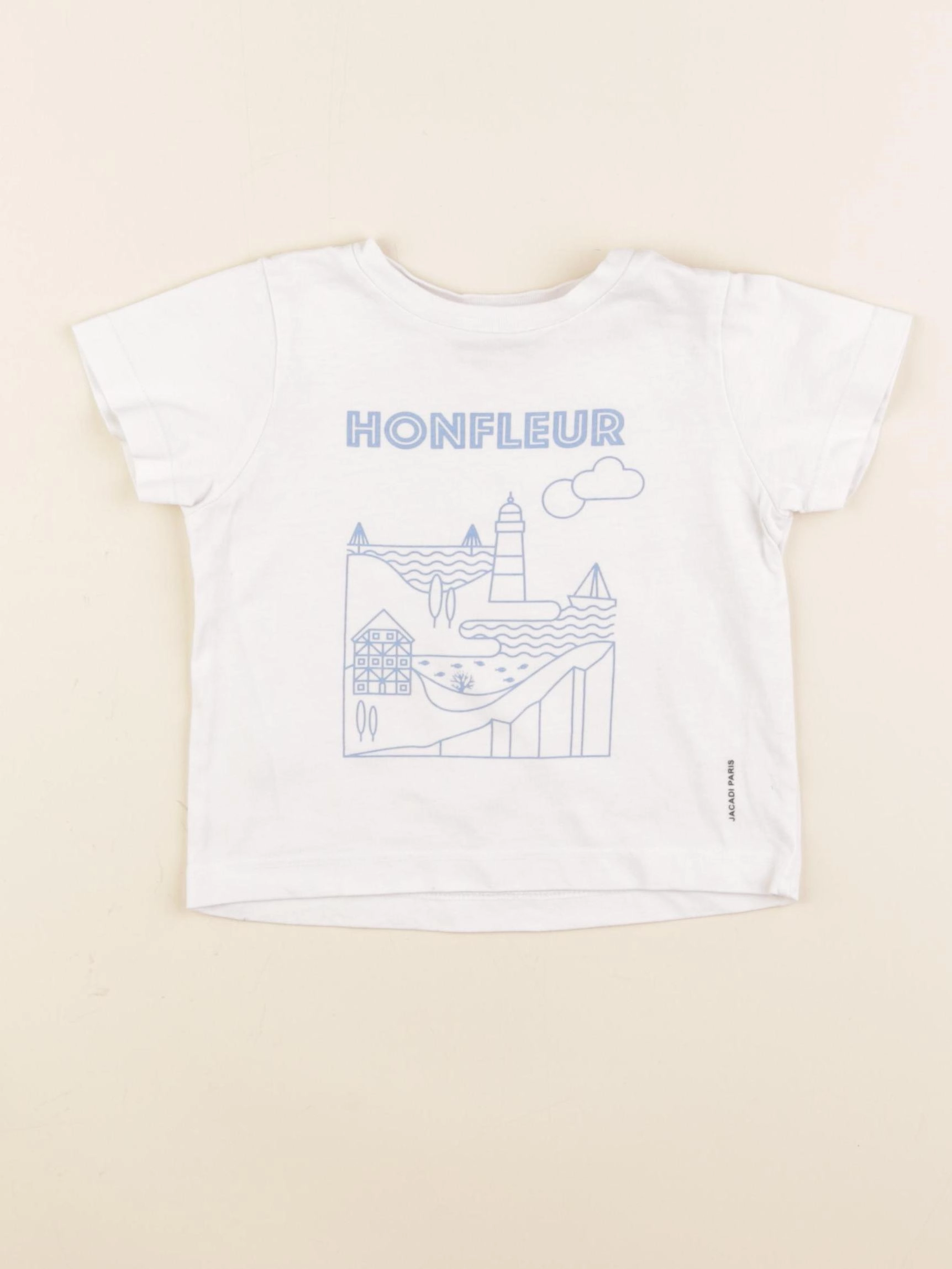 Jacadi - tee-shirt blanc, bleu - 18 mois
