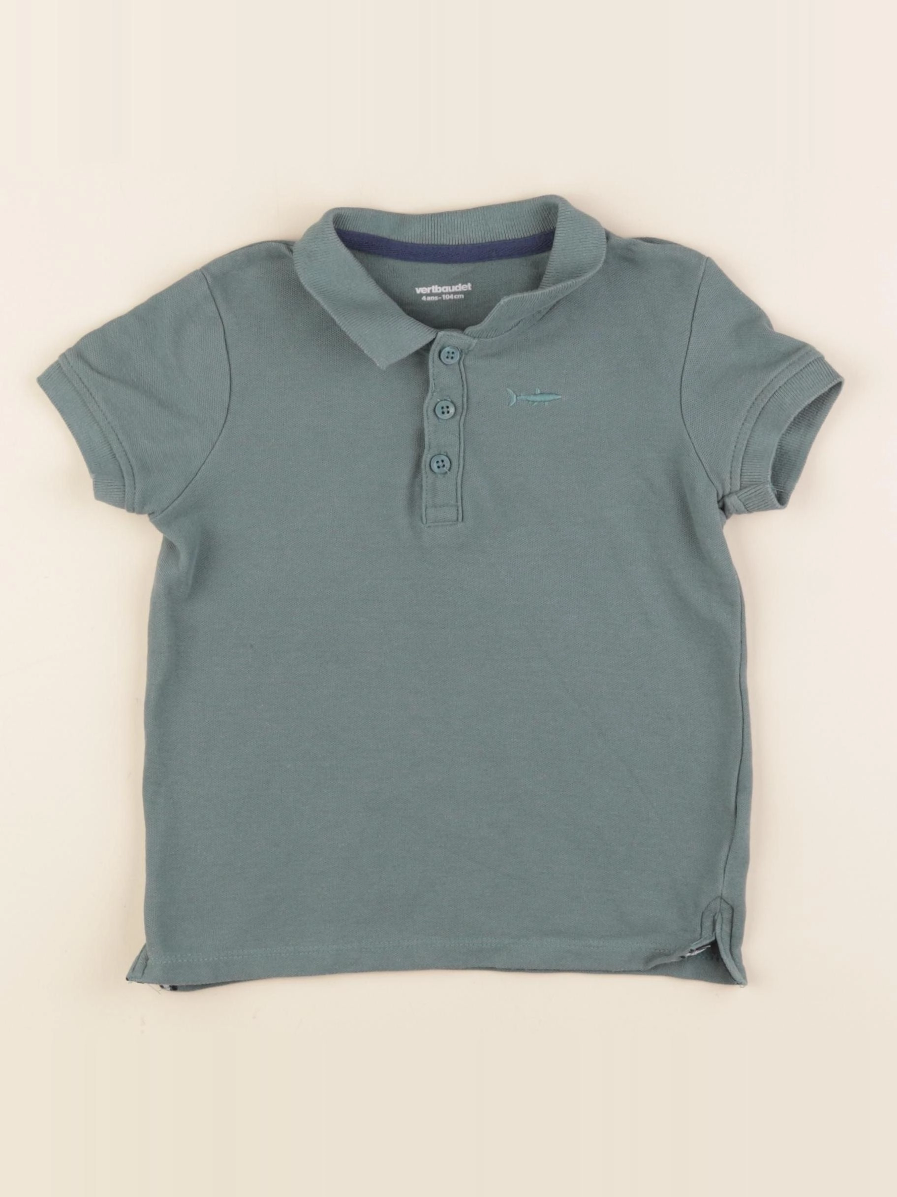 Vertbaudet - polo vert - 4 ans