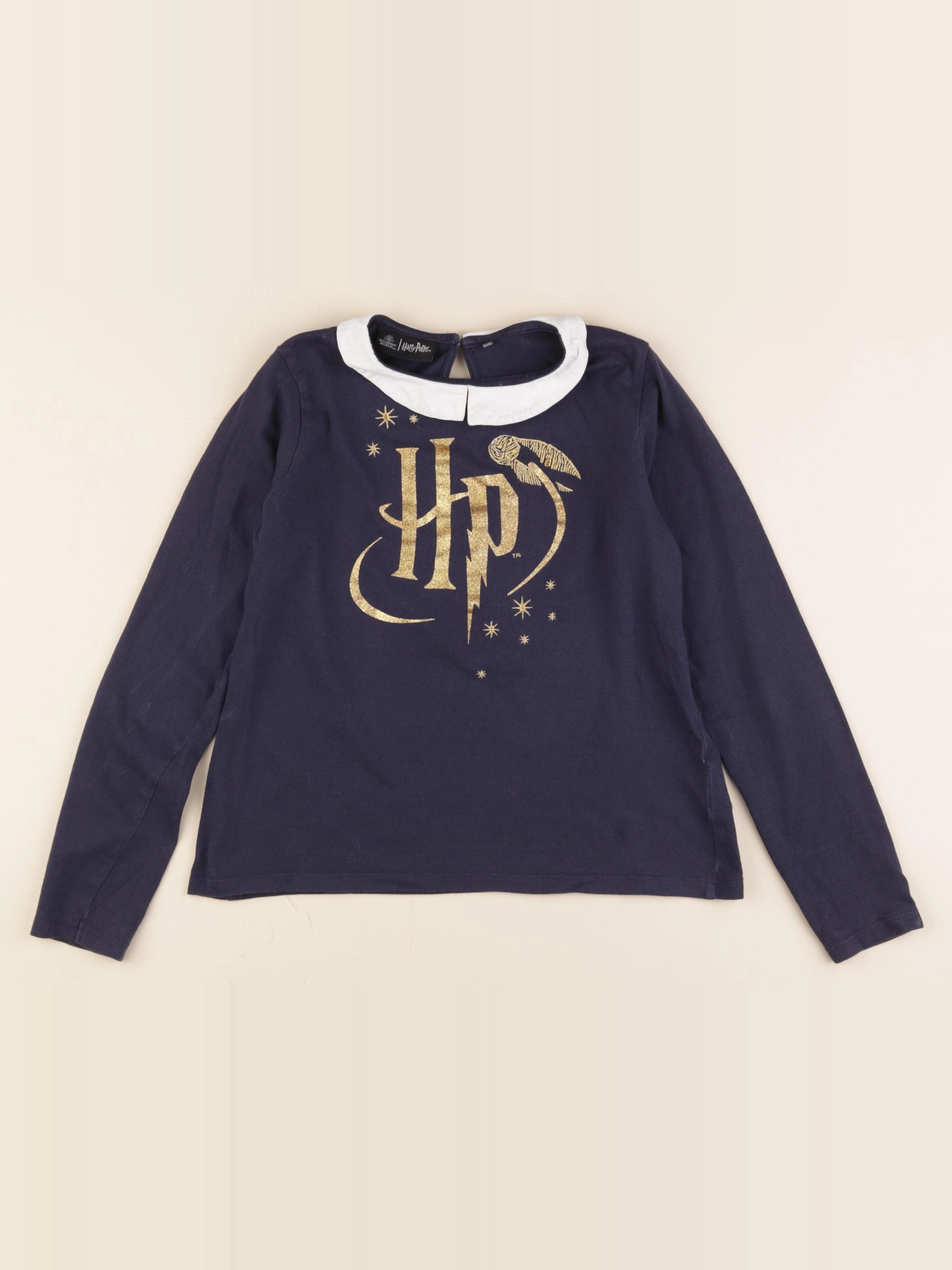 Vertbaudet - tee-shirt bleu, or - 10 ans