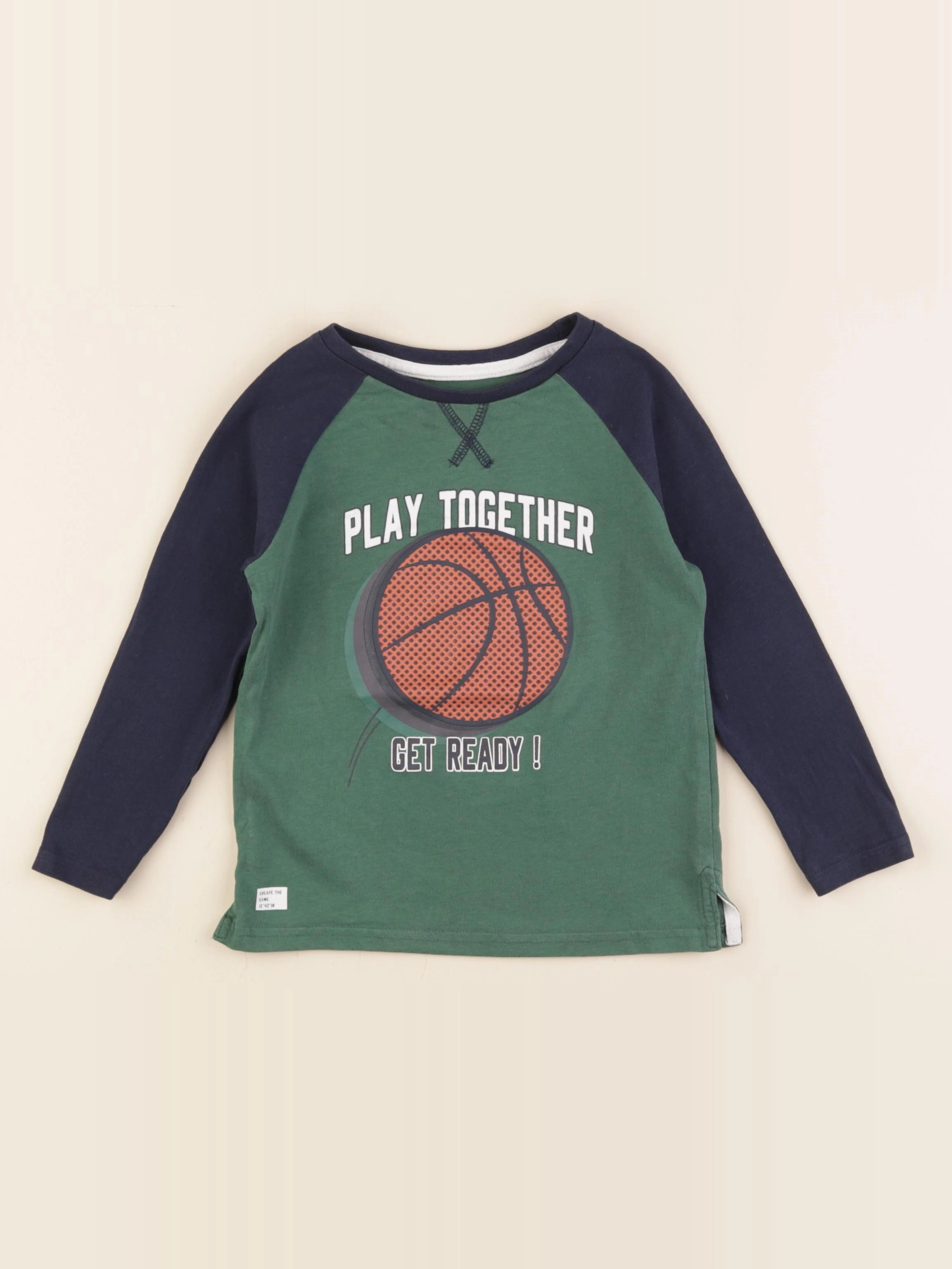 Vertbaudet - tee-shirt bleu, vert - 4 ans