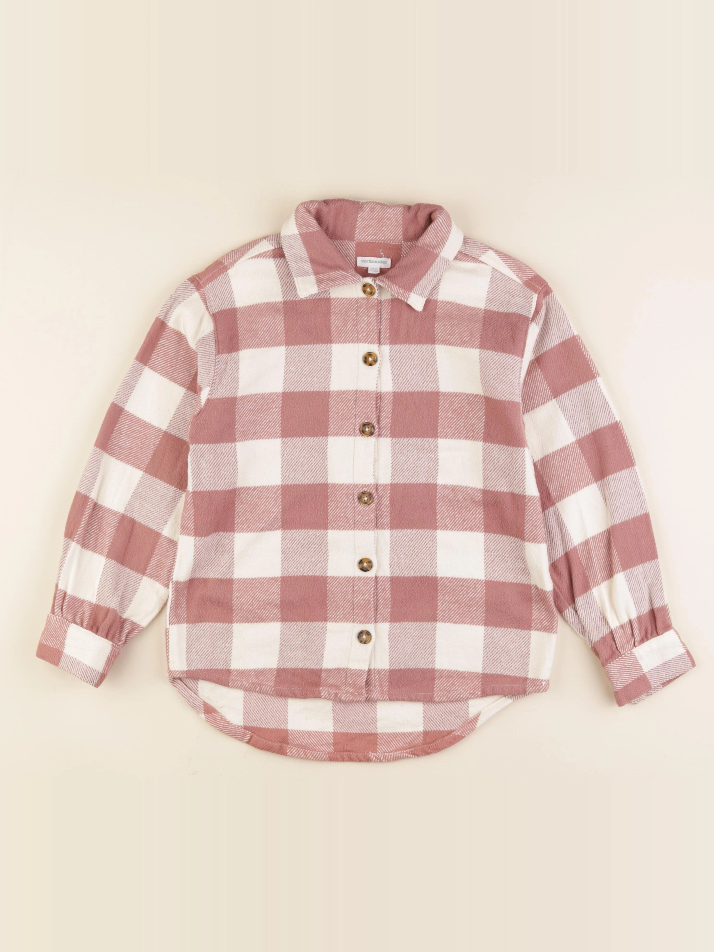 Vertbaudet - chemise blanc, rose - 10 ans