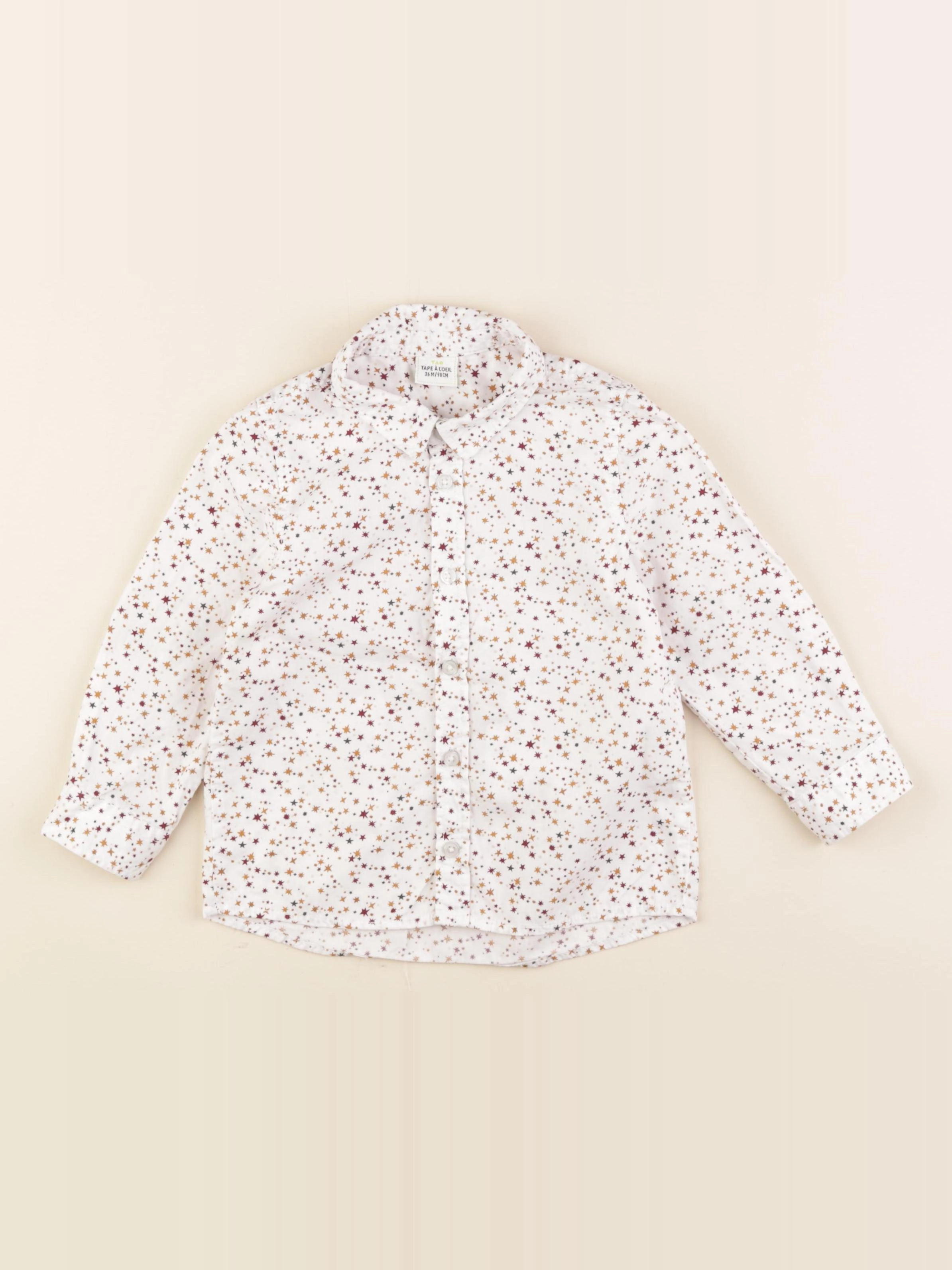 Tape à l'oeil - chemise blanc, marron - 36 mois