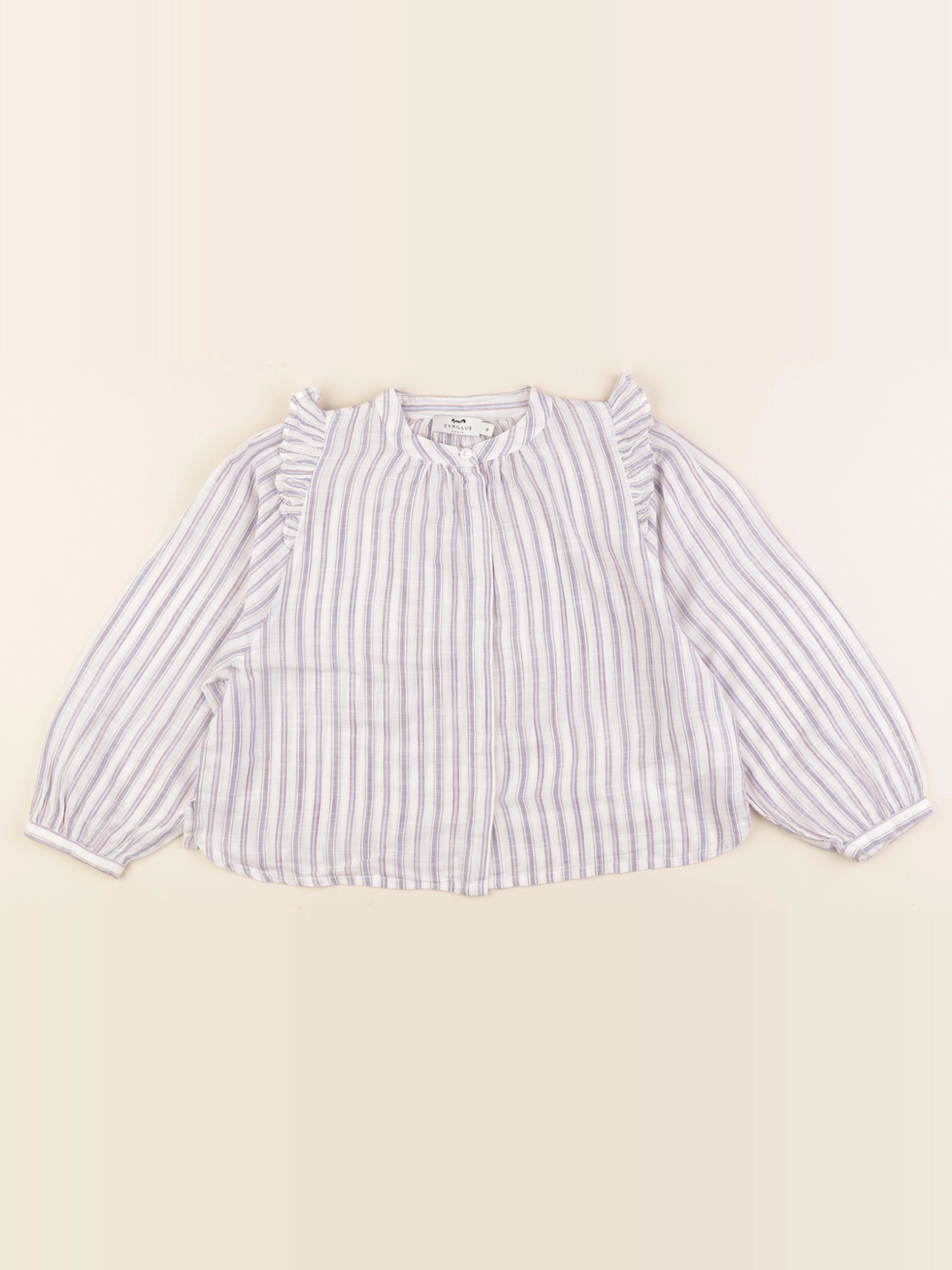Cyrillus - blouse bleu, rouge - 8 ans