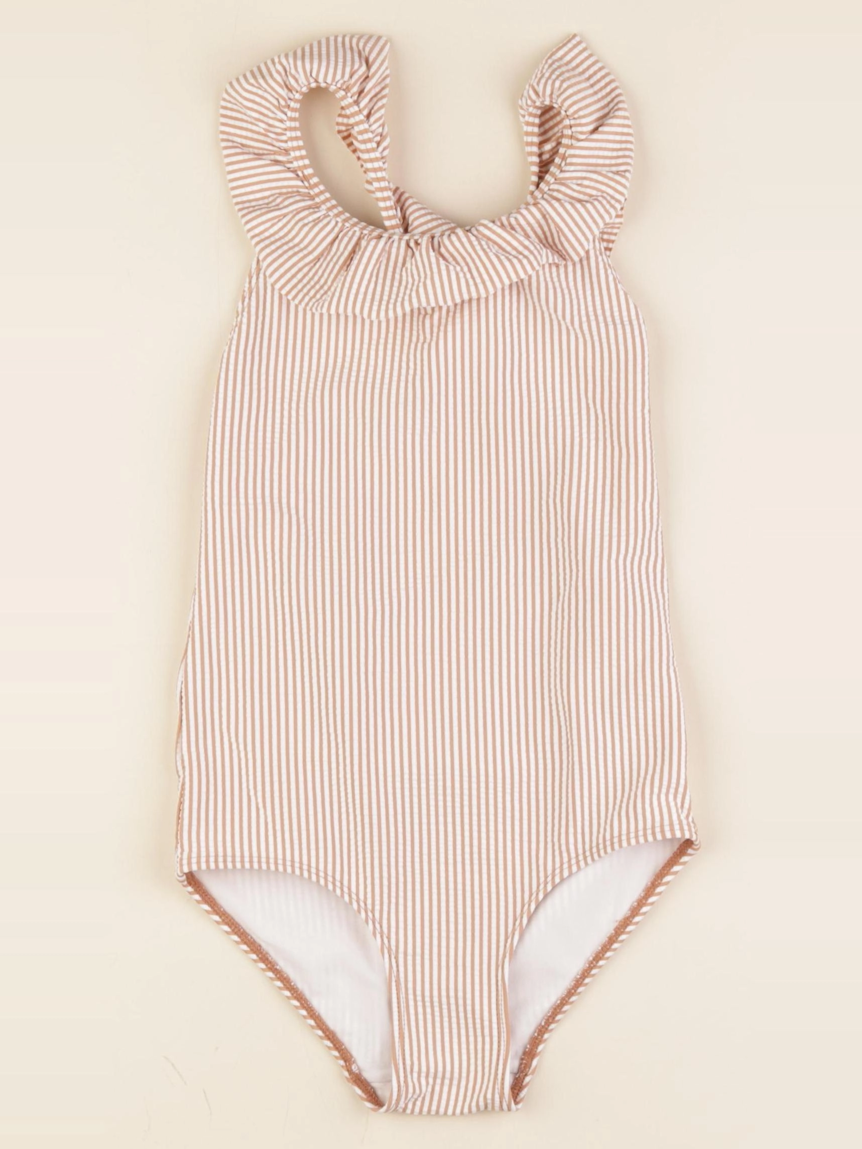 H&M - maillot de bain blanc, marron - 6/7 ans