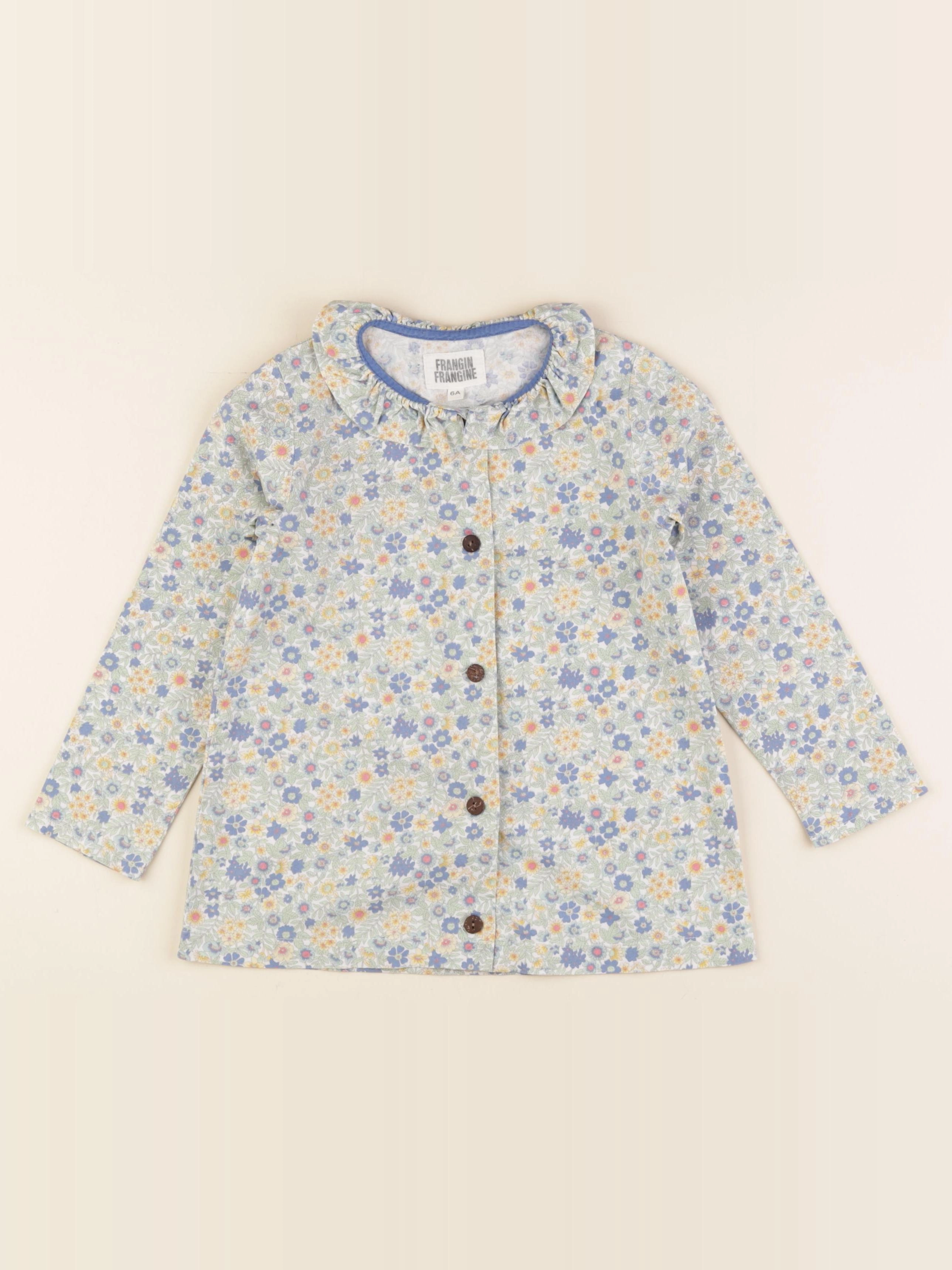 Frangin Frangine - blouse bleu, jaune - 6 ans