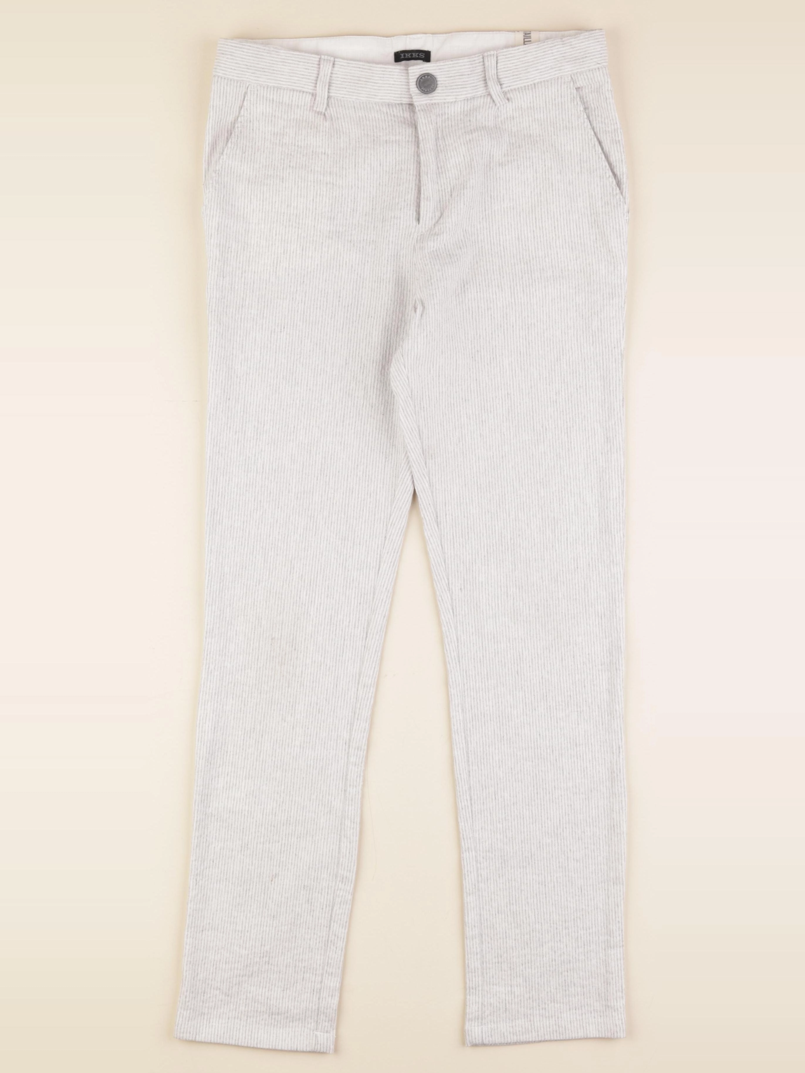 IKKS - pantalon gris, blanc - 12 ans