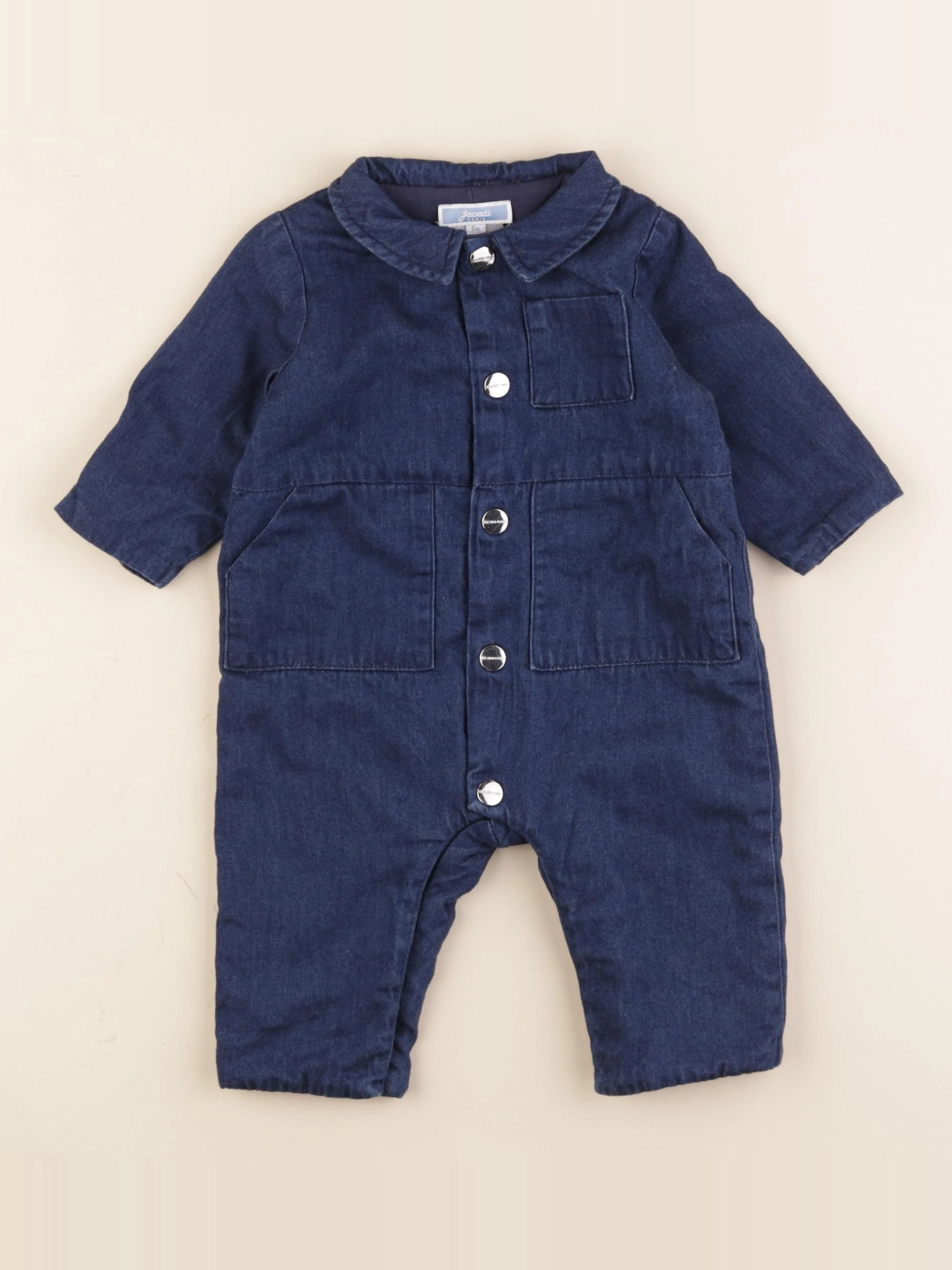 Jacadi - combinaison doublé bleu - 6 mois