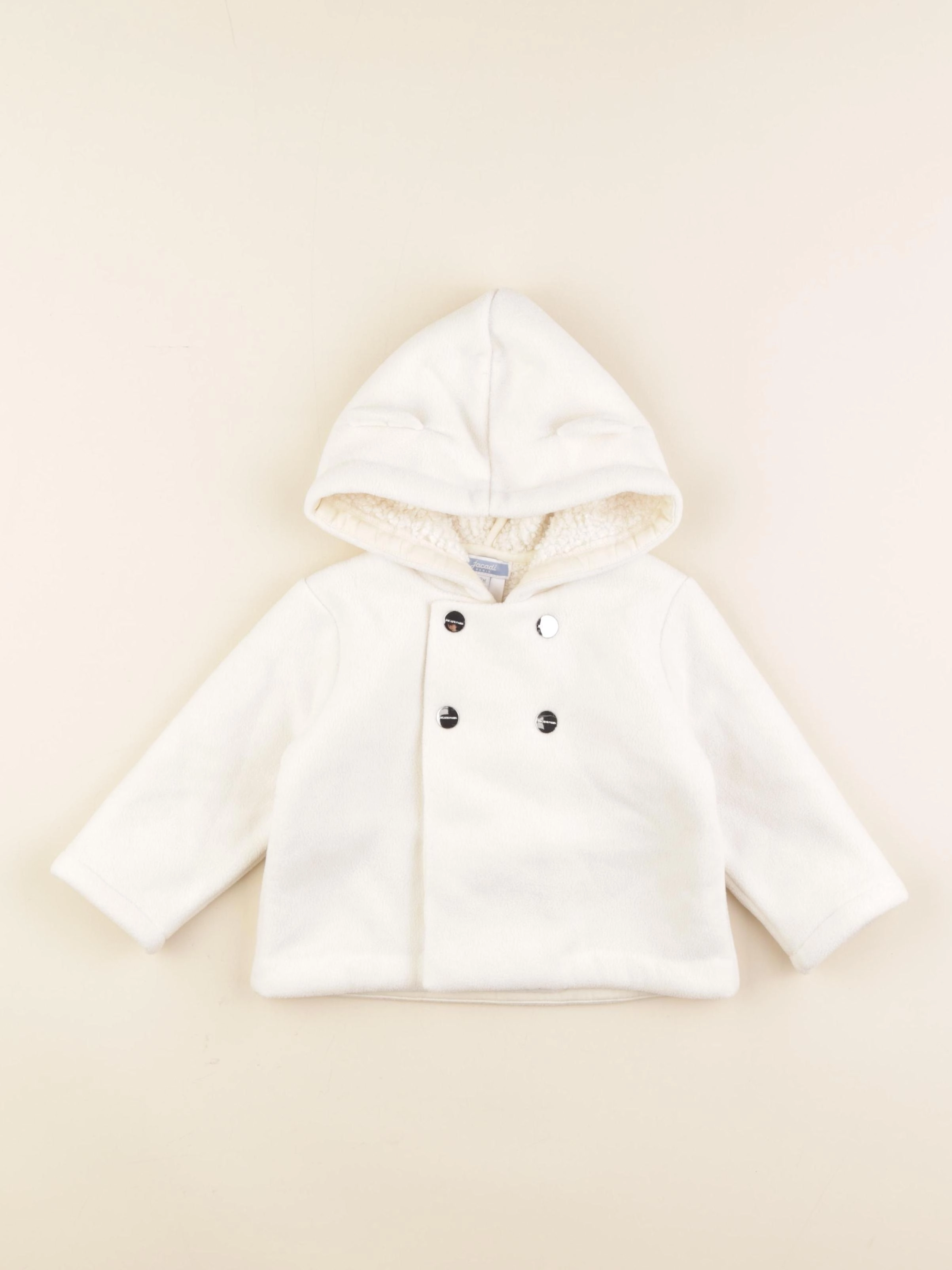 Jacadi - veste doublé blanc - 12 mois
