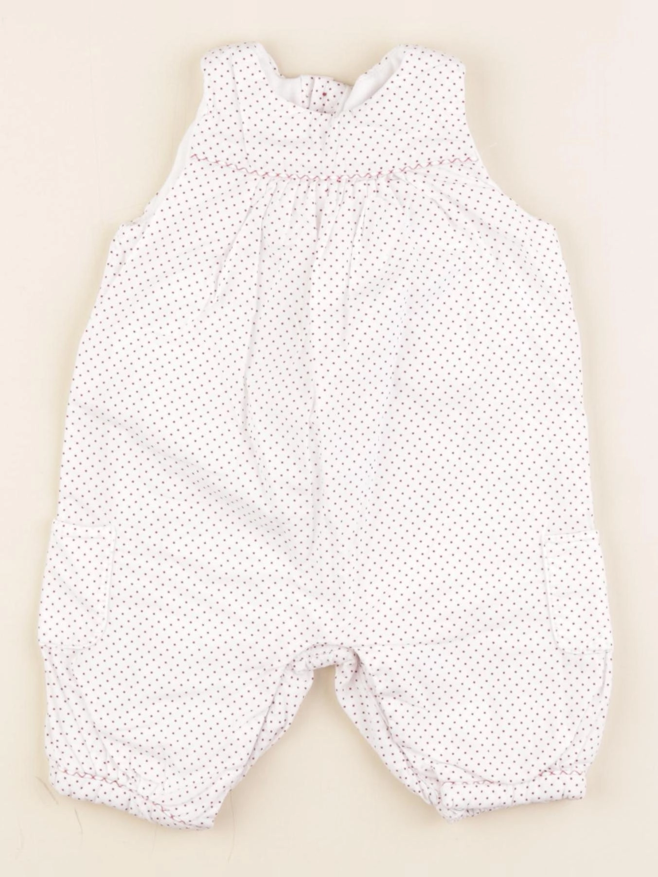 Jacadi - combinaison doublé blanc, rouge - 1 mois