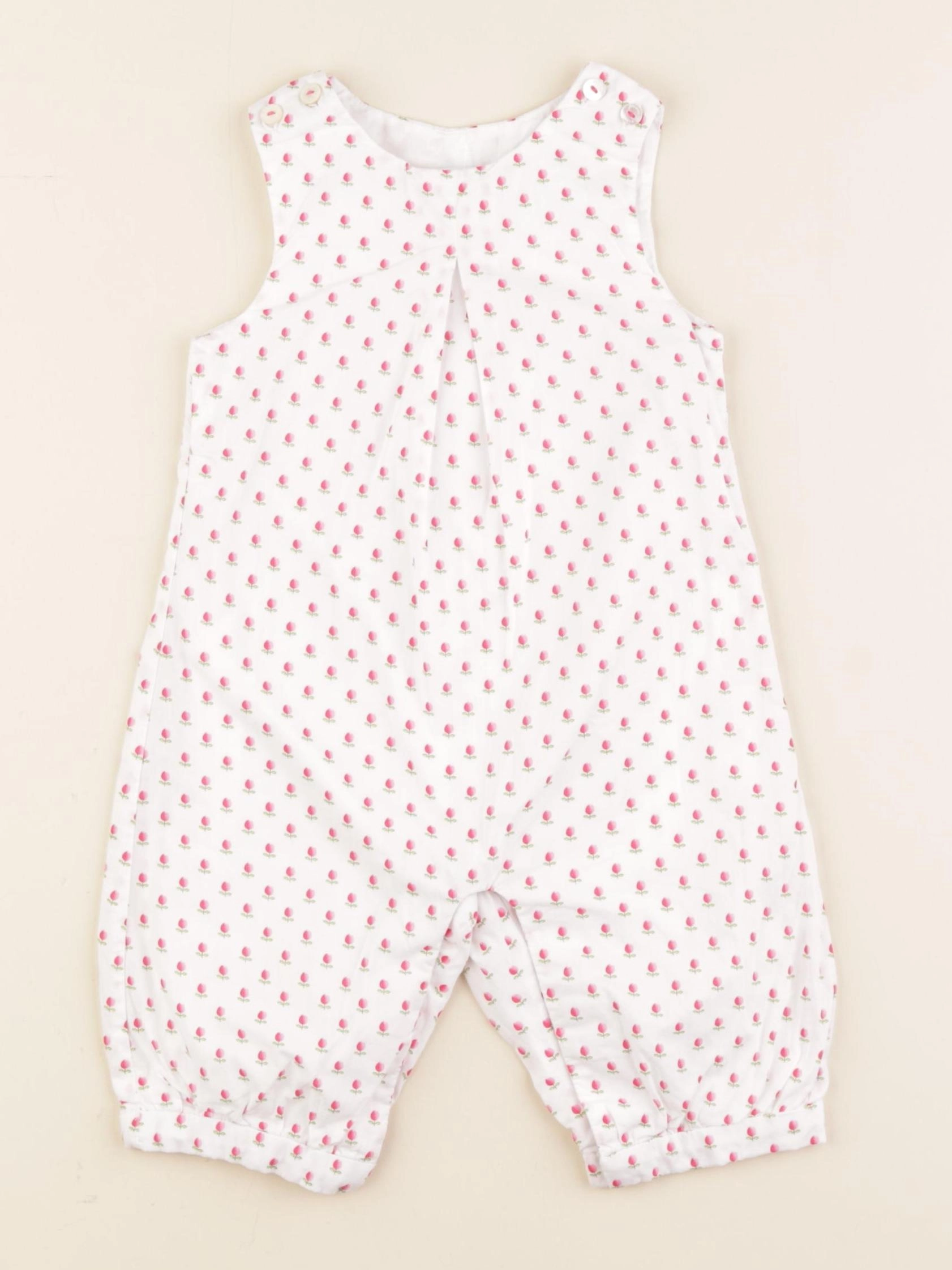 Jacadi - combinaison blanc, rose - 6 mois