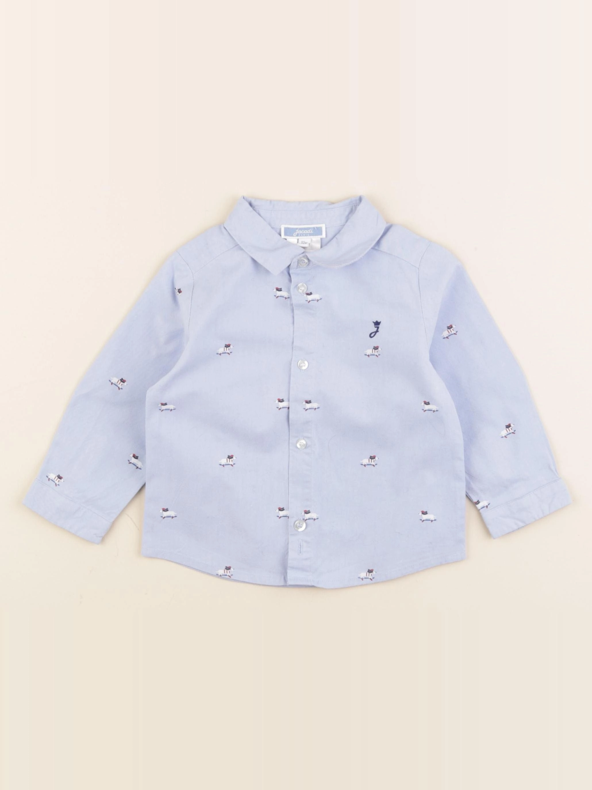Jacadi - chemise bleu - 12 mois