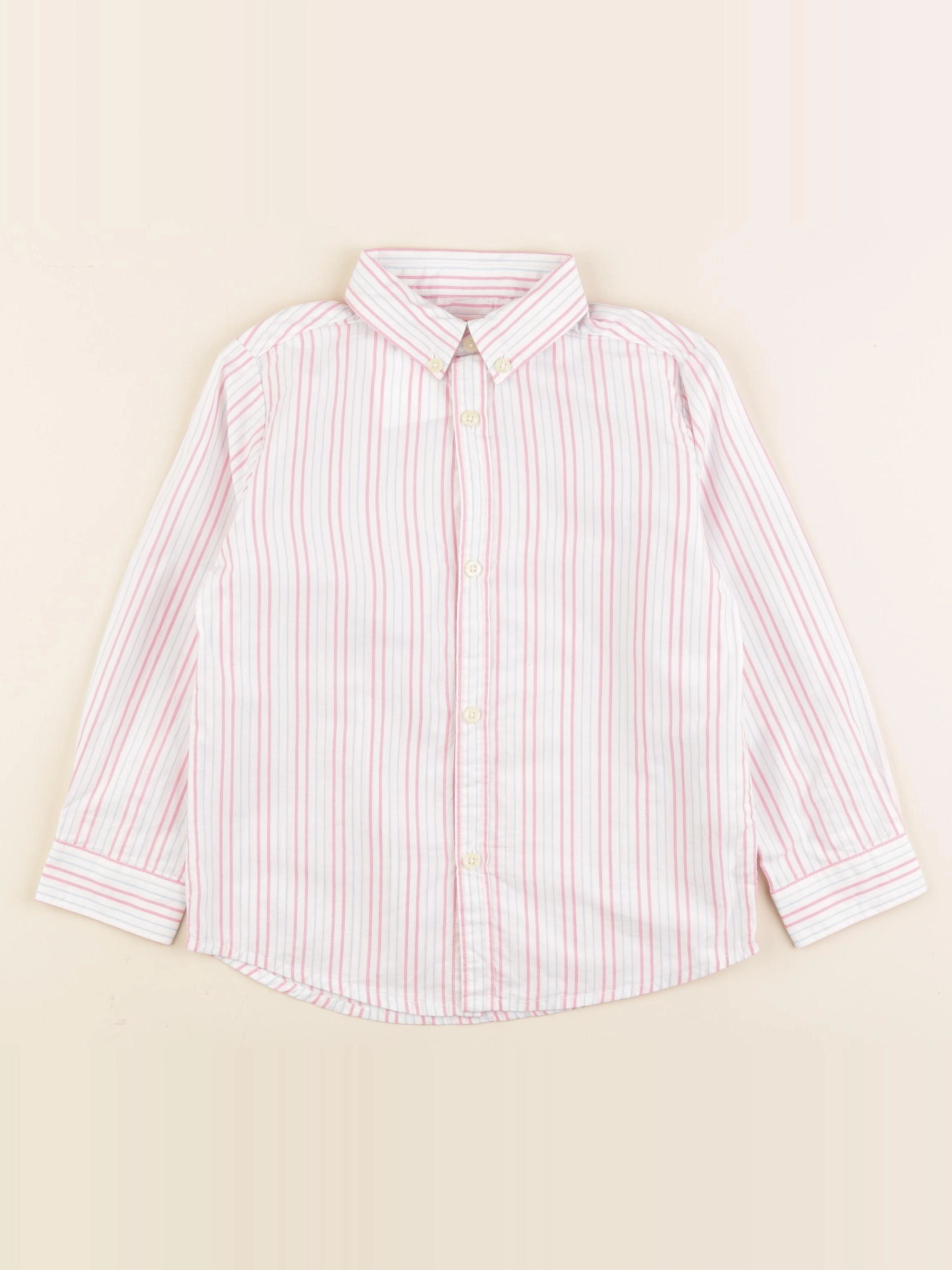 Gocco - chemise blanc, bleu, rose - 3/4 ans