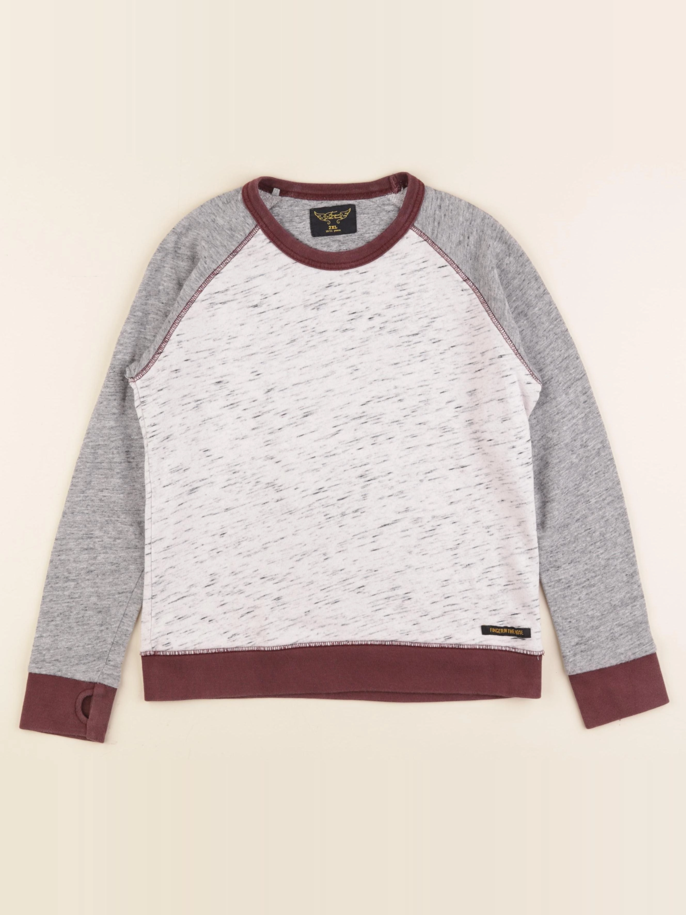 Finger in the nose - sweat blanc, gris - 10/11 ans