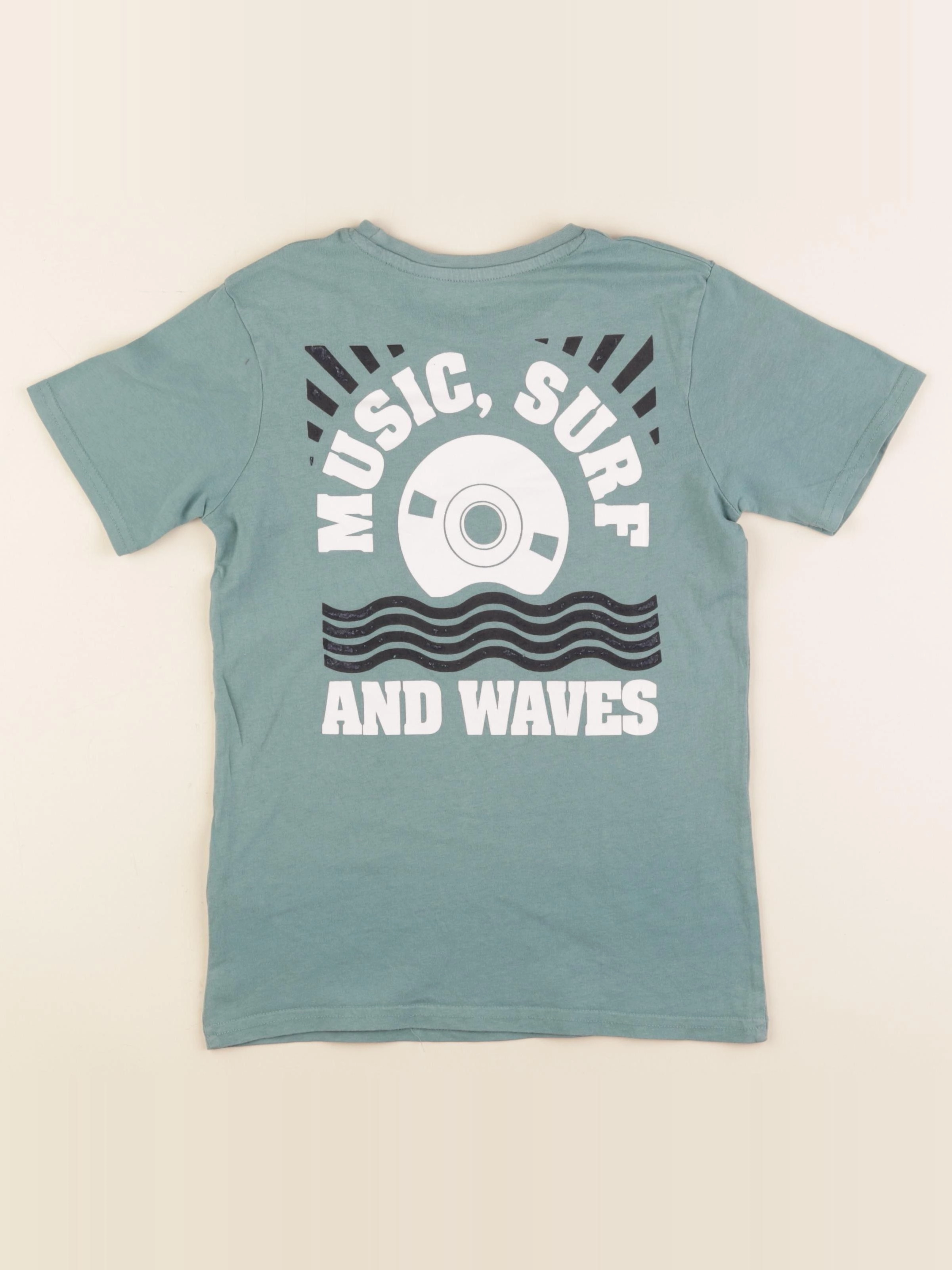 Vertbaudet - tee-shirt imprimé au dos vert - 10 ans