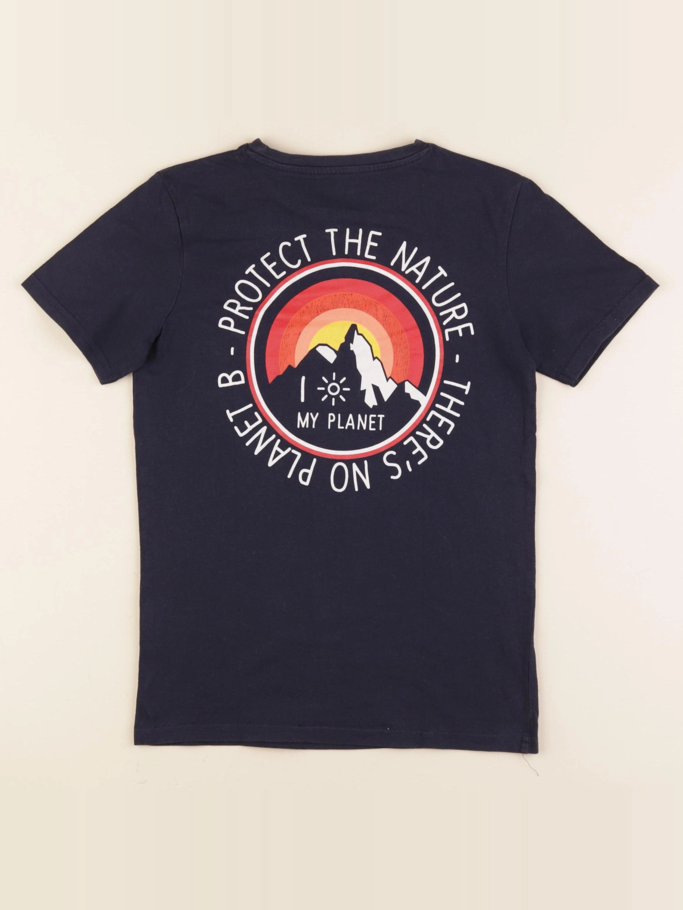 Vertbaudet - tee-shirt imprimé au dos bleu - 10 ans