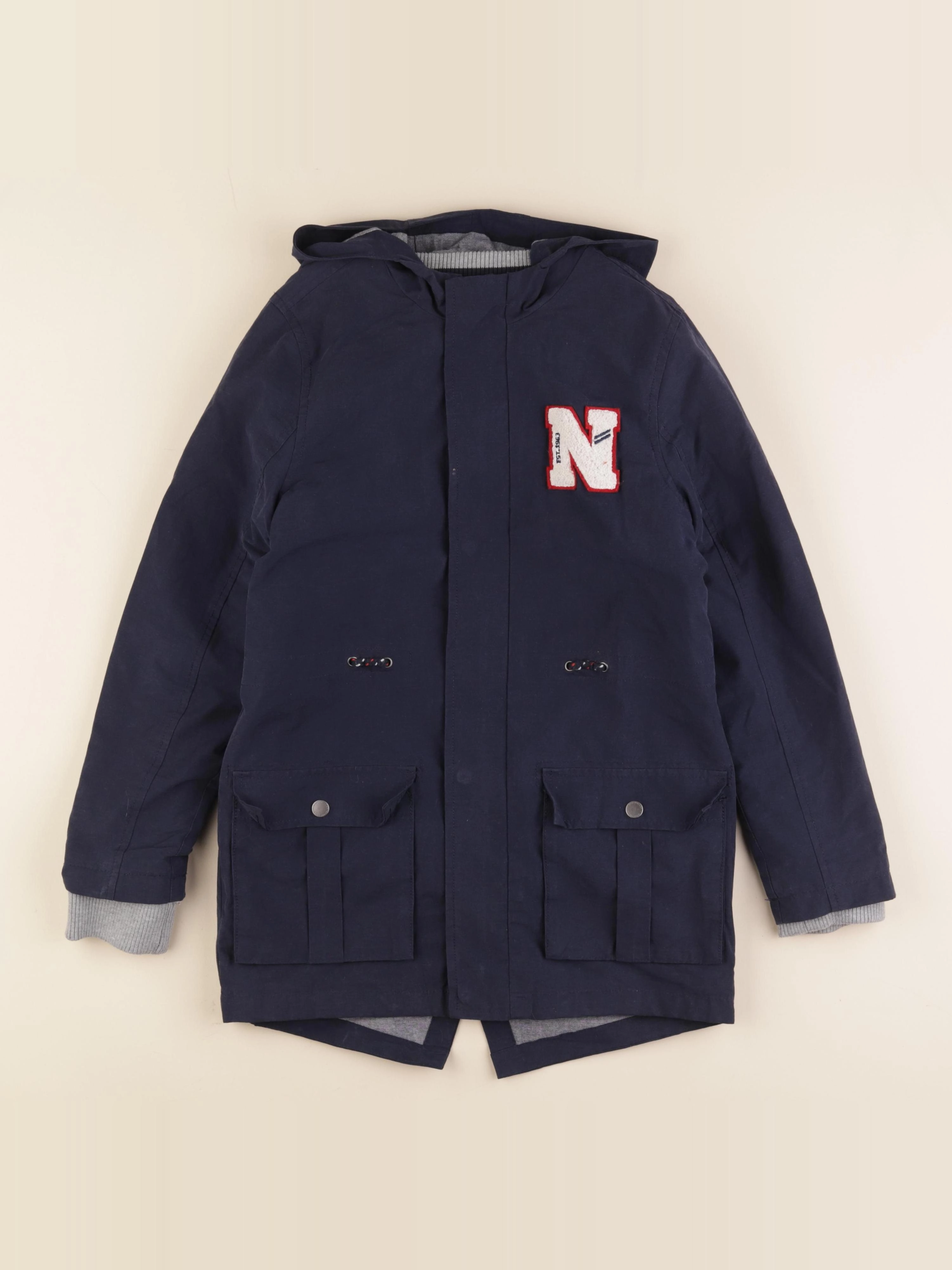 Vertbaudet - manteau doublure amovible bleu - 10 ans