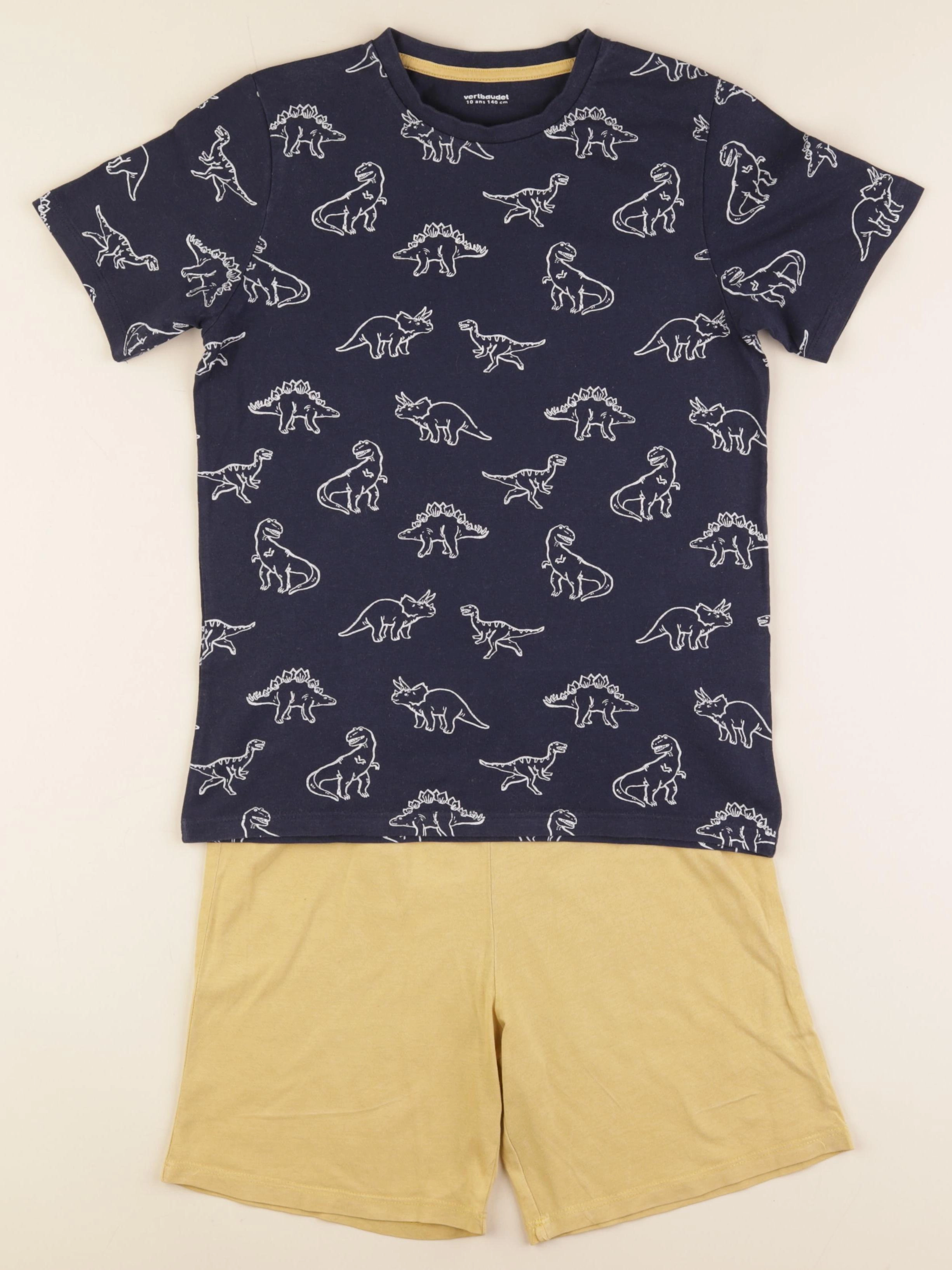 Vertbaudet - pyjama coton bleu, jaune - 10 ans