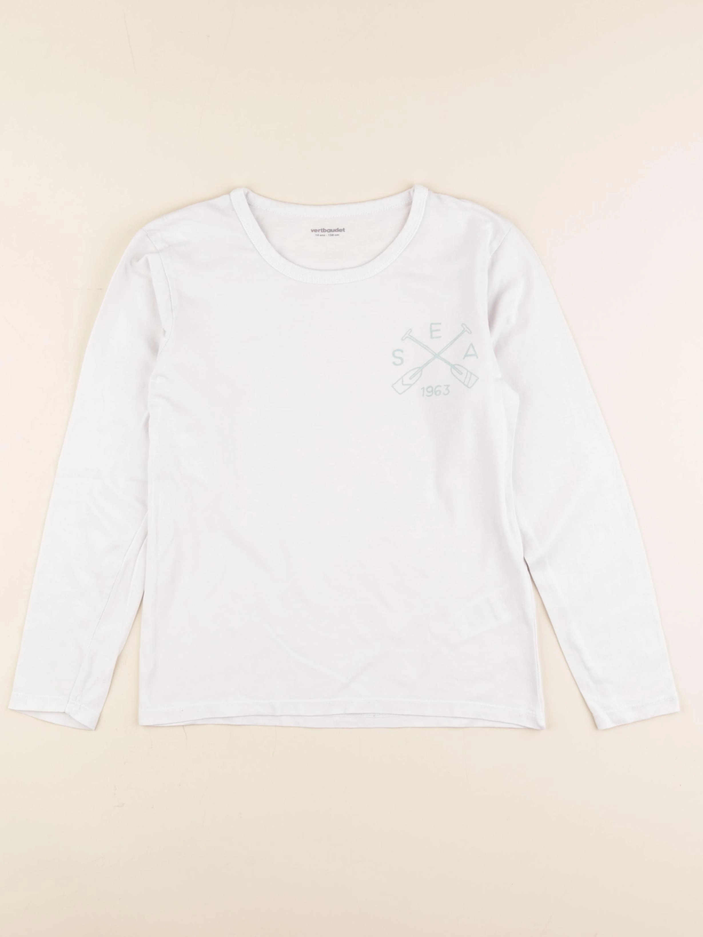 Vertbaudet - tee-shirt beige - 10 ans