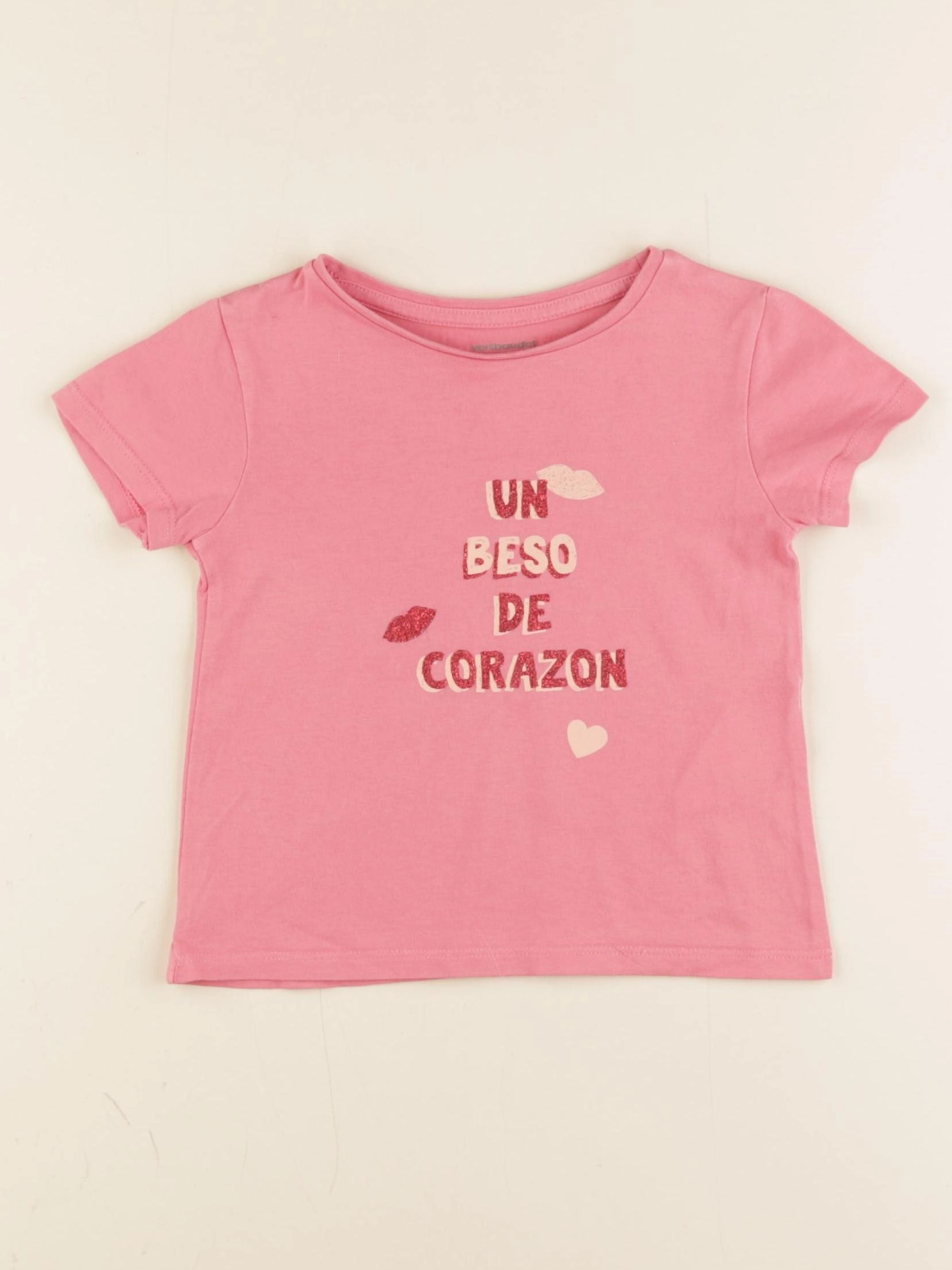 Vertbaudet - tee-shirt rose - 2 ans
