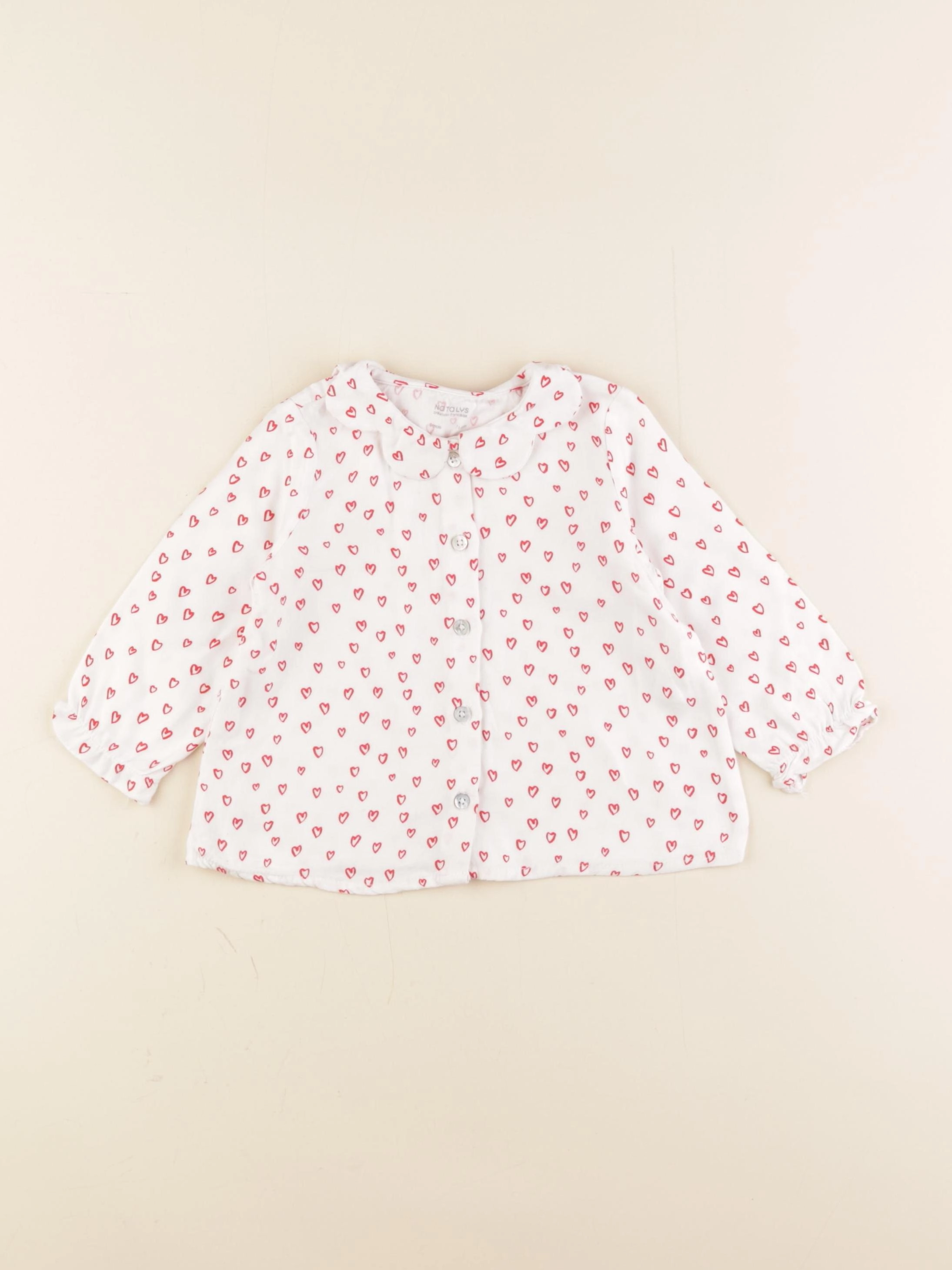 Natalys - blouse blanc, rouge - 9 mois