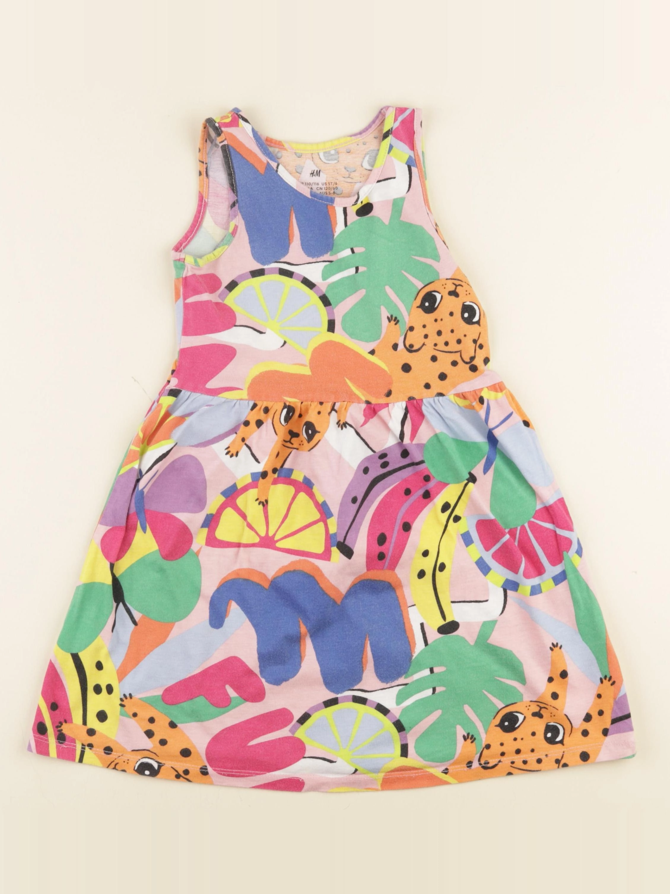 H&M - robe multicolore - 4/6 ans